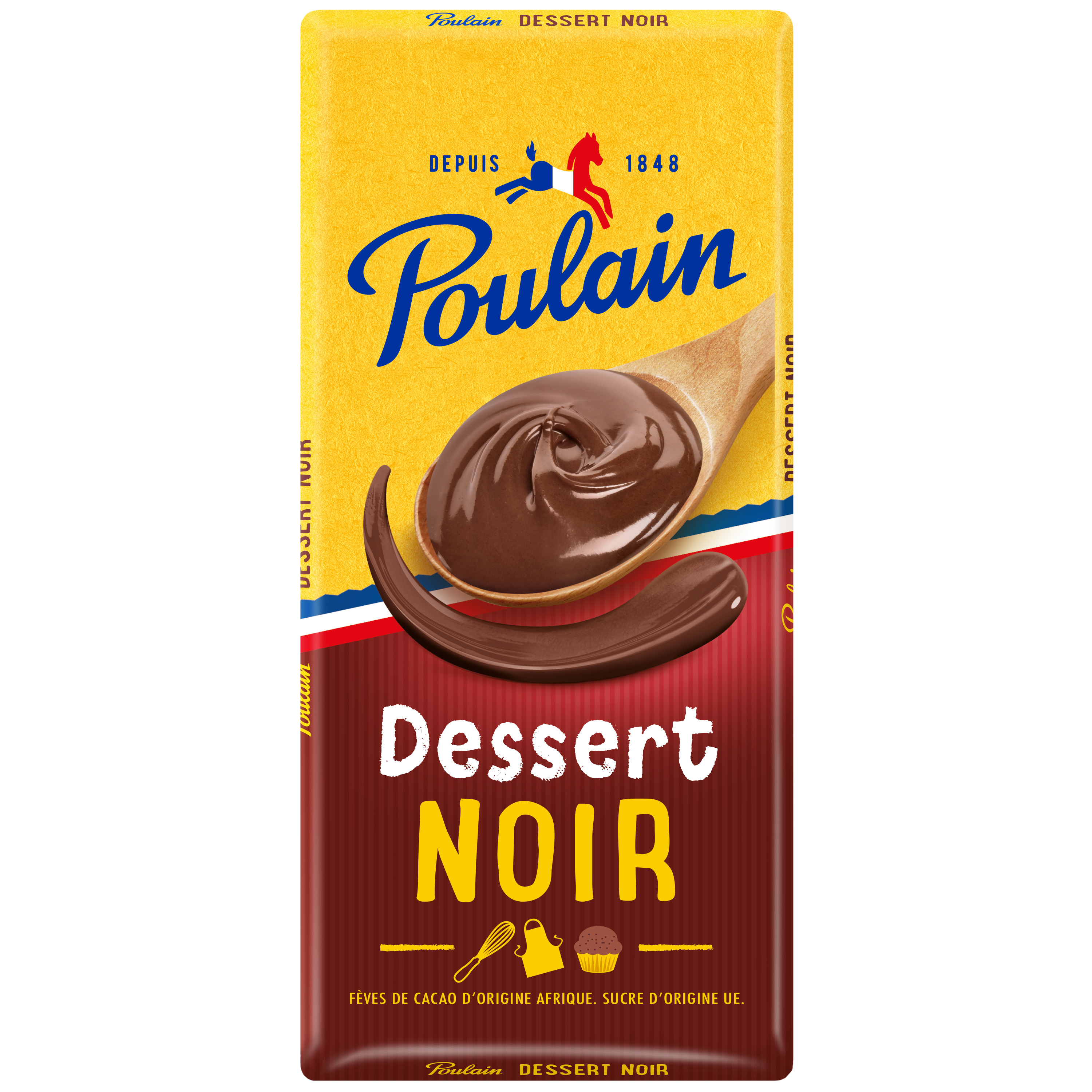 Chocolat noir 51% cacao à patisser LINDT DESSERT, Tablette de 200g