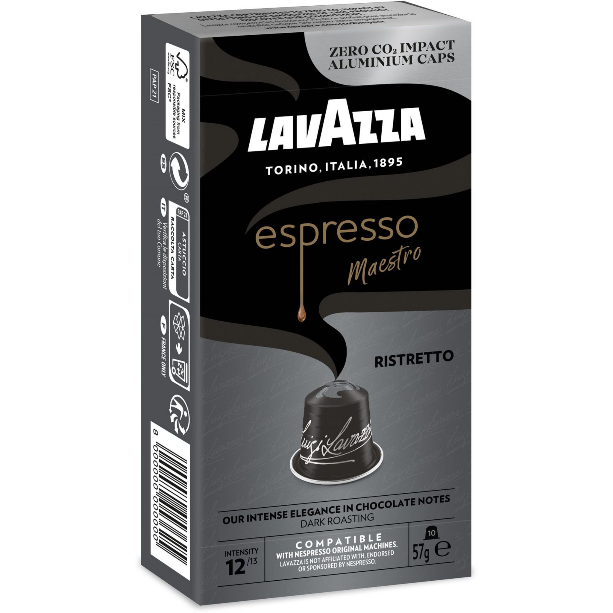 L'OR ESPRESSO Capsules de café ristretto intensité 11 compatibles Nespresso  50 capsules 260g pas cher 