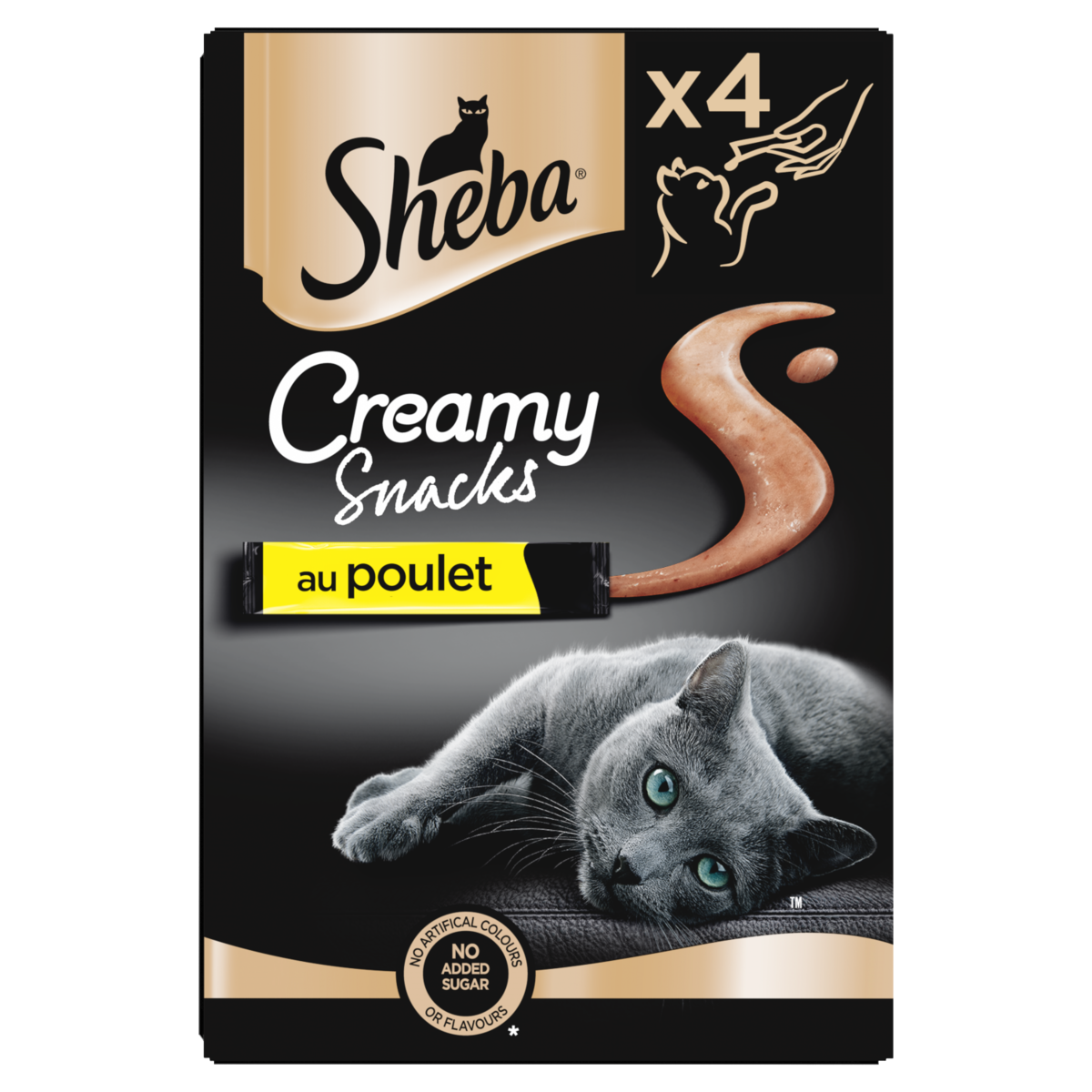 SHEBA Creamy Snacks friandises au poulet chat adulte 4x12g