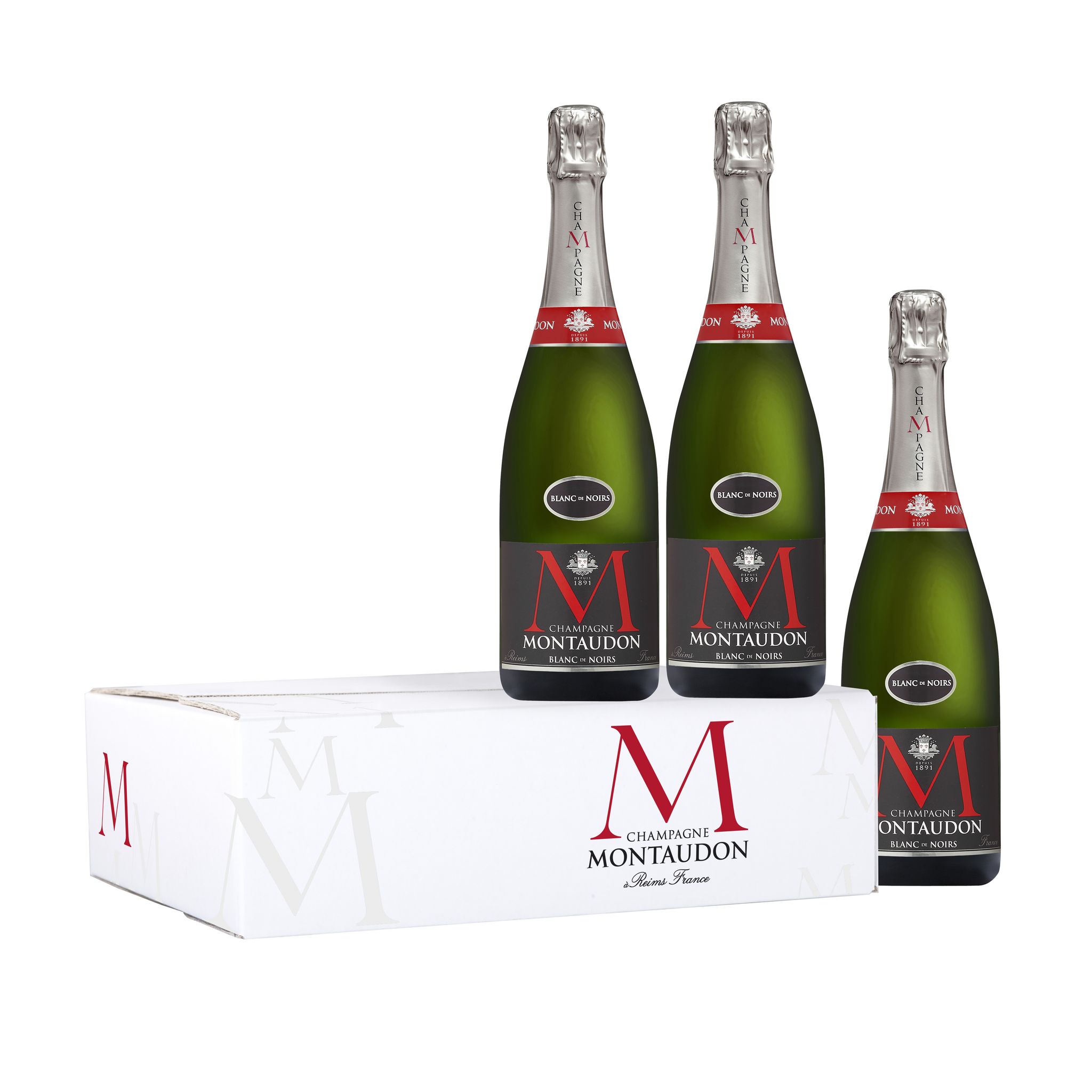 MONTAUDON AOP Champagne blanc de noirs brut 3X75cl 2 25L pas cher