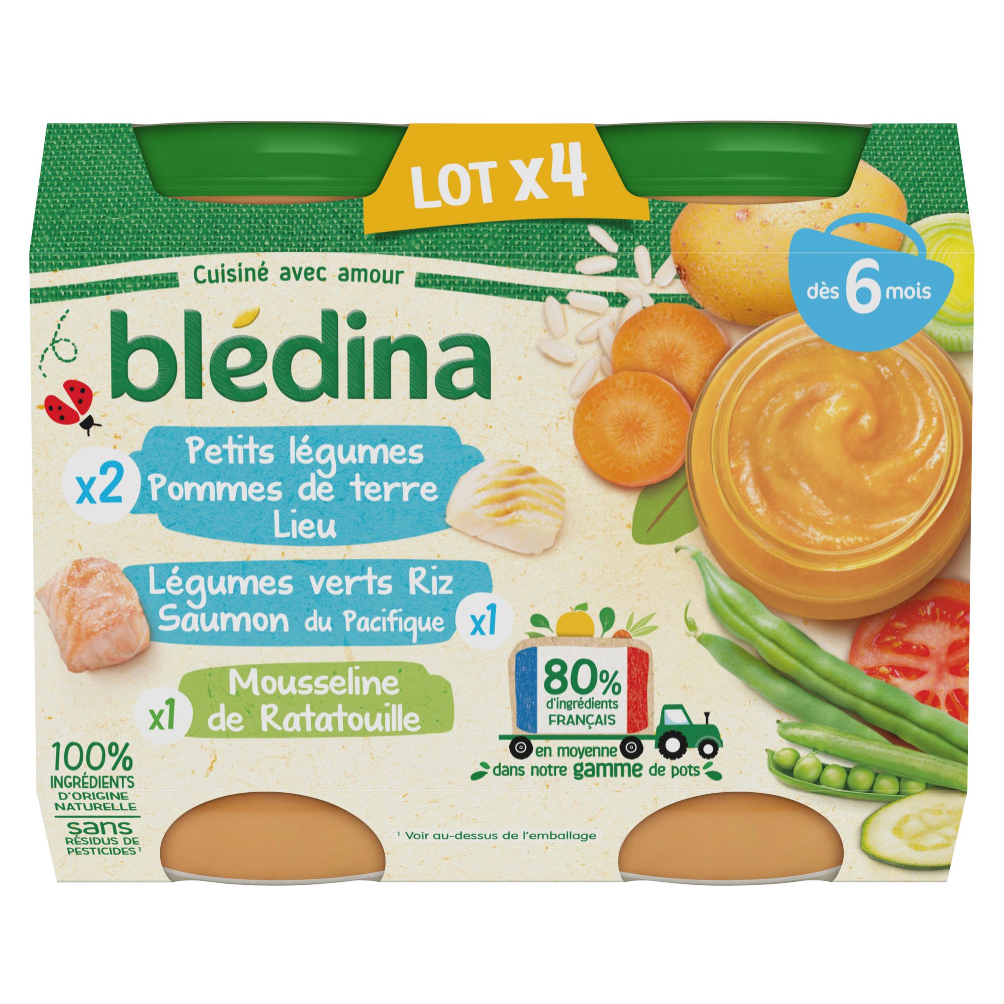 Blédina Les récoltes bio - Pots haricots verts/pommes de terre (2x130 g) au  meilleur prix sur