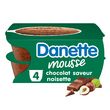 DANETTE Mousse au chocolat saveur noisette 4x60g