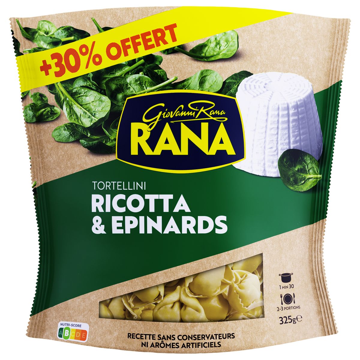 RANA Tortellini ricotta et épinards 2-3 portions 250g + 75g offerts