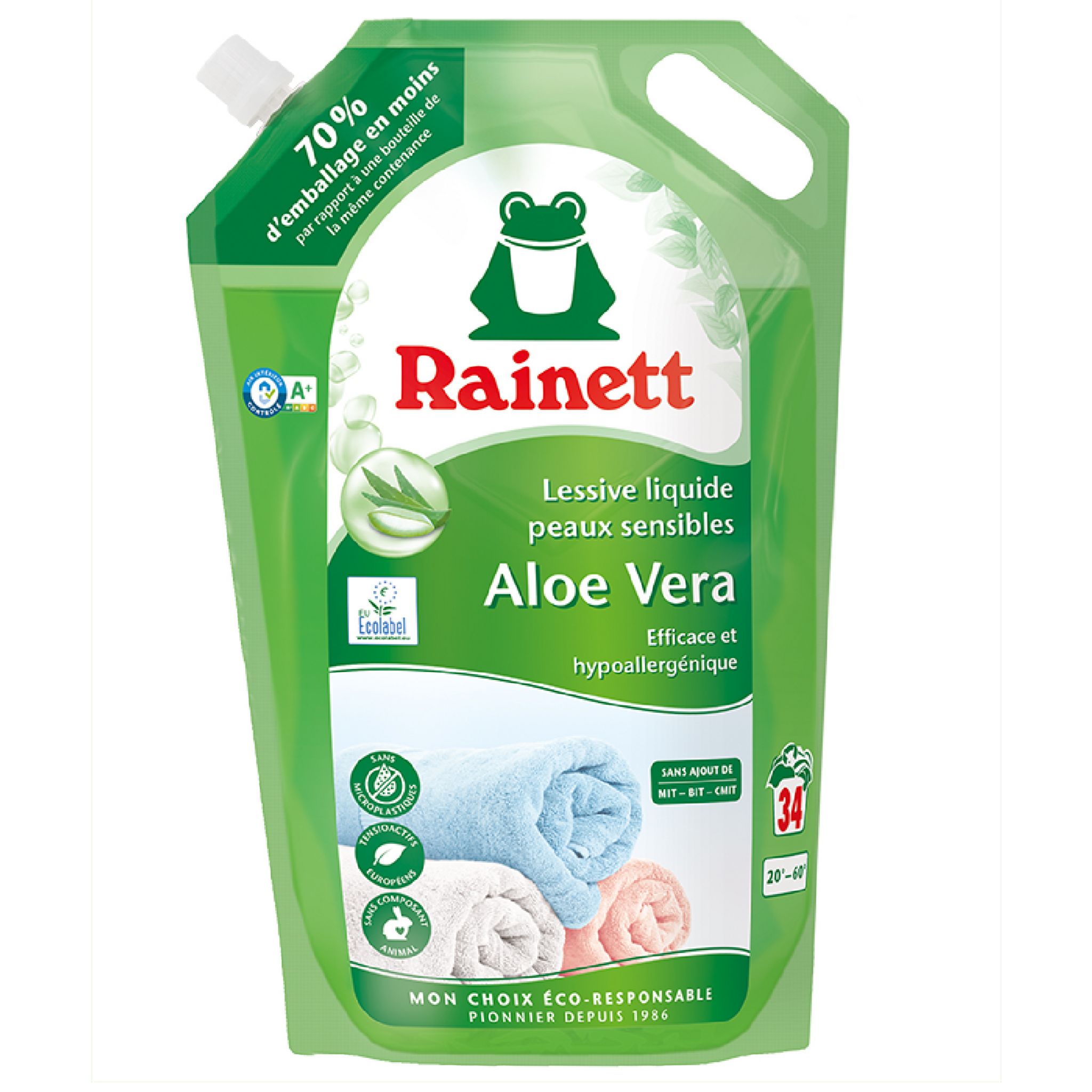 RAINETT Lessive liquide hypoallergénique pour peaux sensibles à l