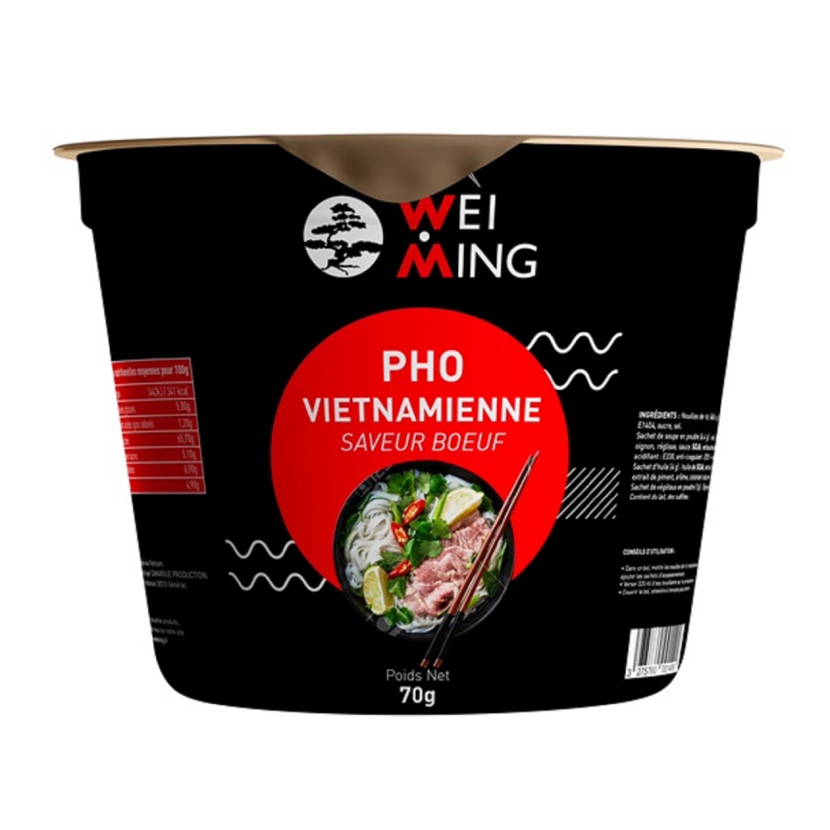 Nouilles de riz pré-cuites saveur pho poulet Tanoshi 380g sur