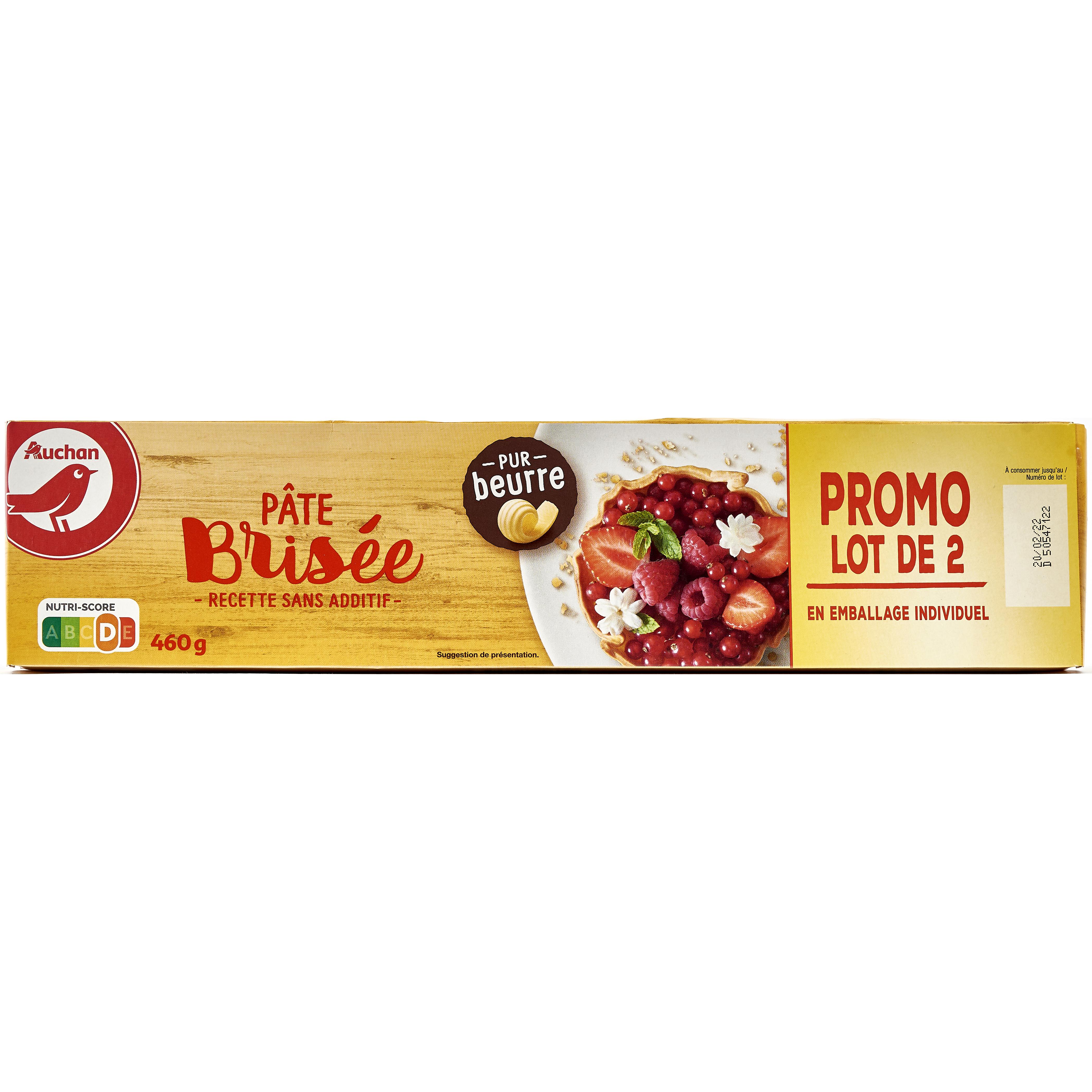 Pâte brisée - sans additif - Auchan - 0.23 kg