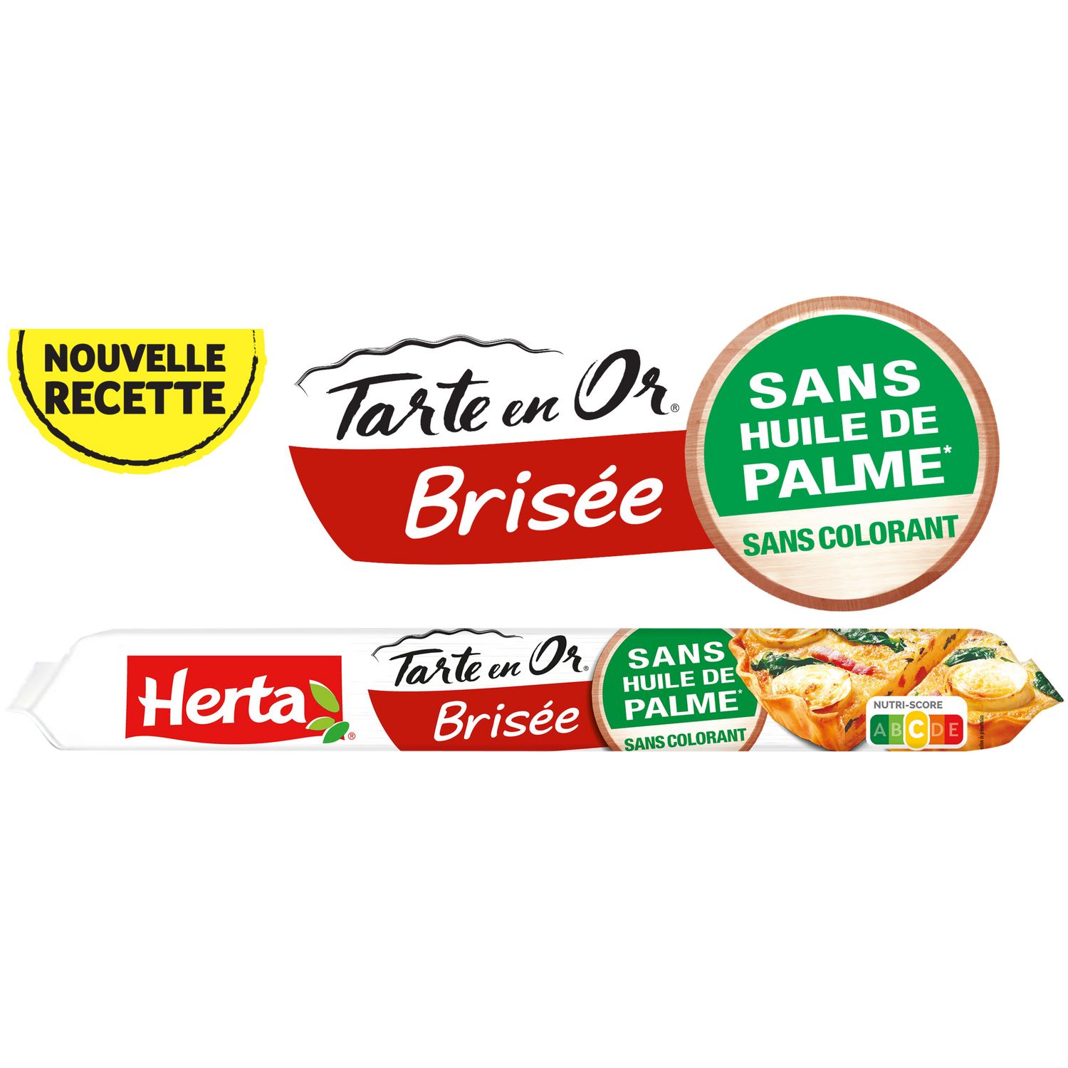 HERTA Pâte brisée tarte en or 230g pas cher 