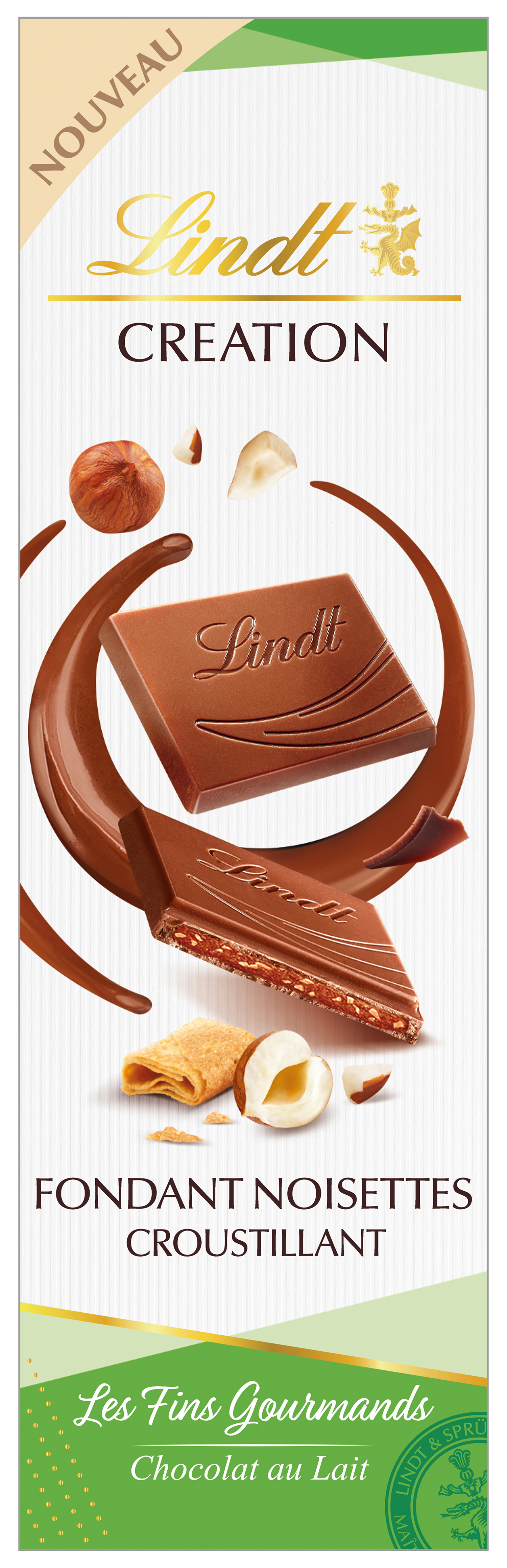 LINDT Création Fins Gourmands tablette de chocolat au lait fondant