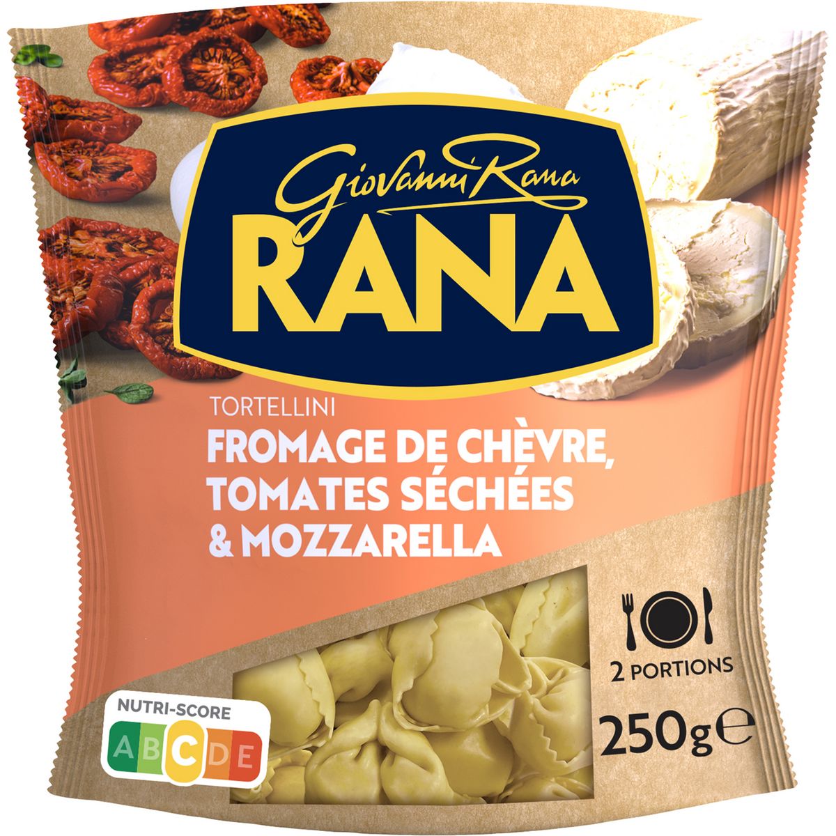 RANA Tortellini fromage de chèvre, tomates séchées & mozzarella 2 portions 250g