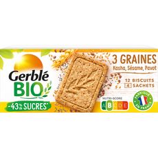 GERBLE BIO Biscuits aux 3 graines bio 130g