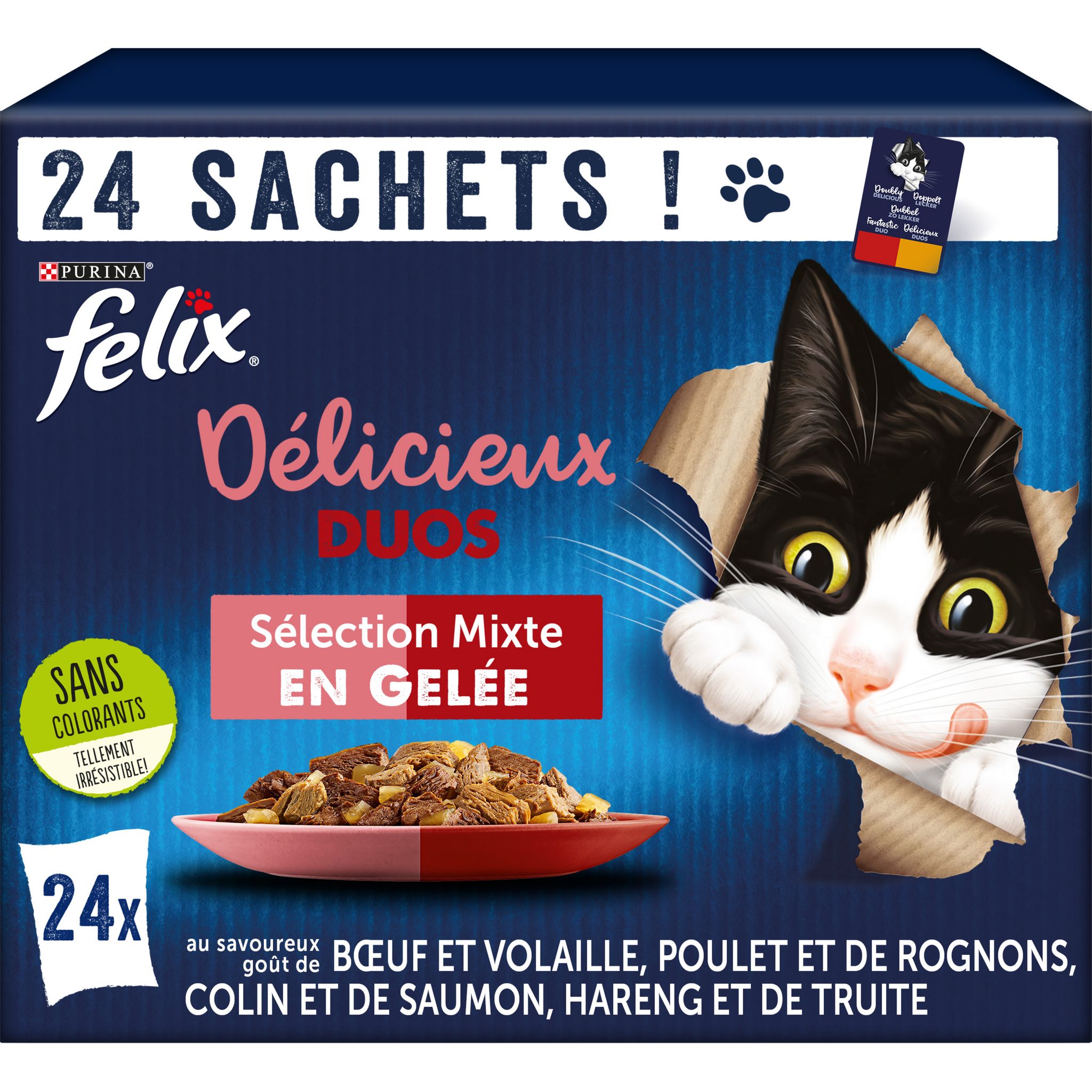 Felix Tendres Effiles en Gelee Delicieux Duos Viandes - pour Chat