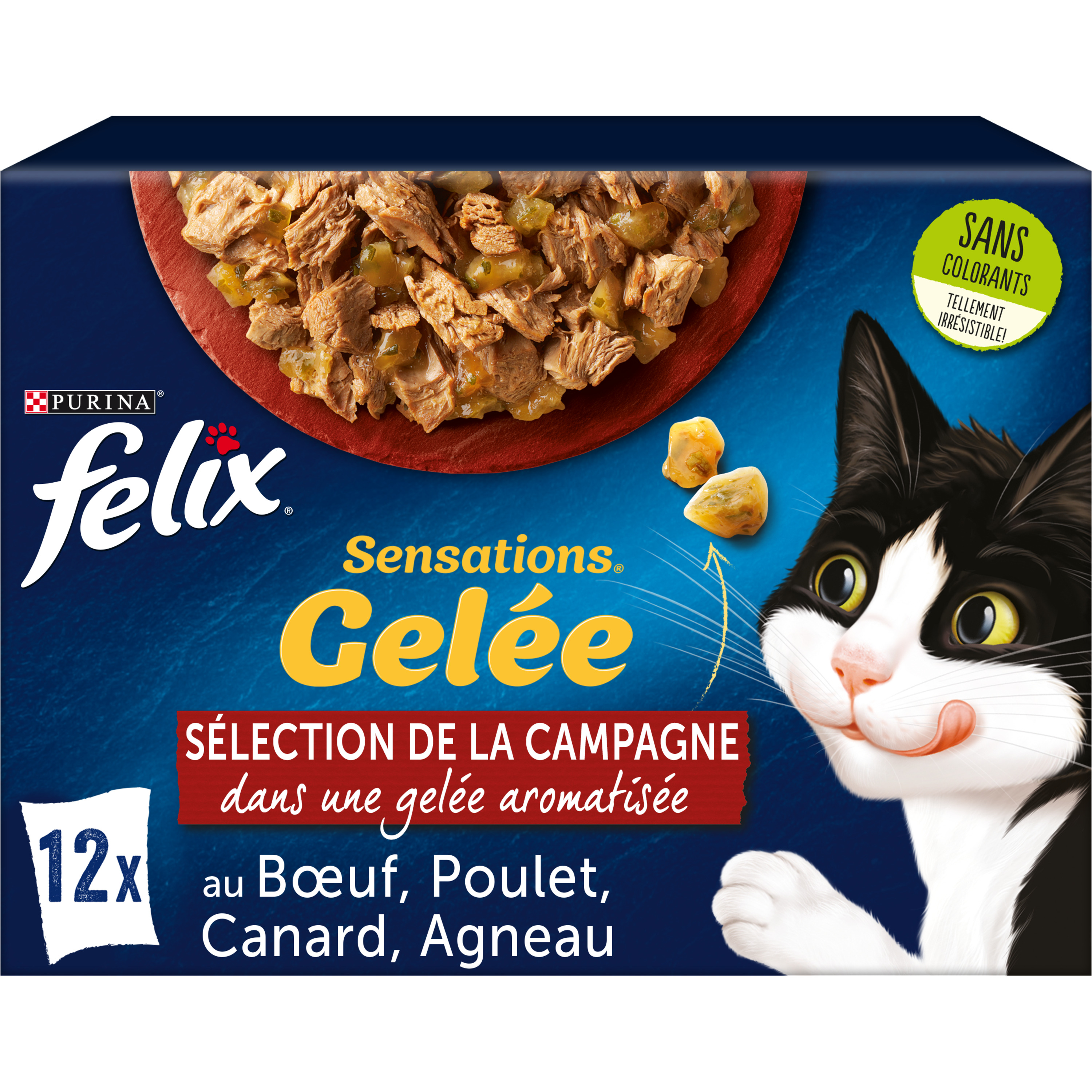 Pâtée pour chats adultes en gelée Felix 12x85g sur