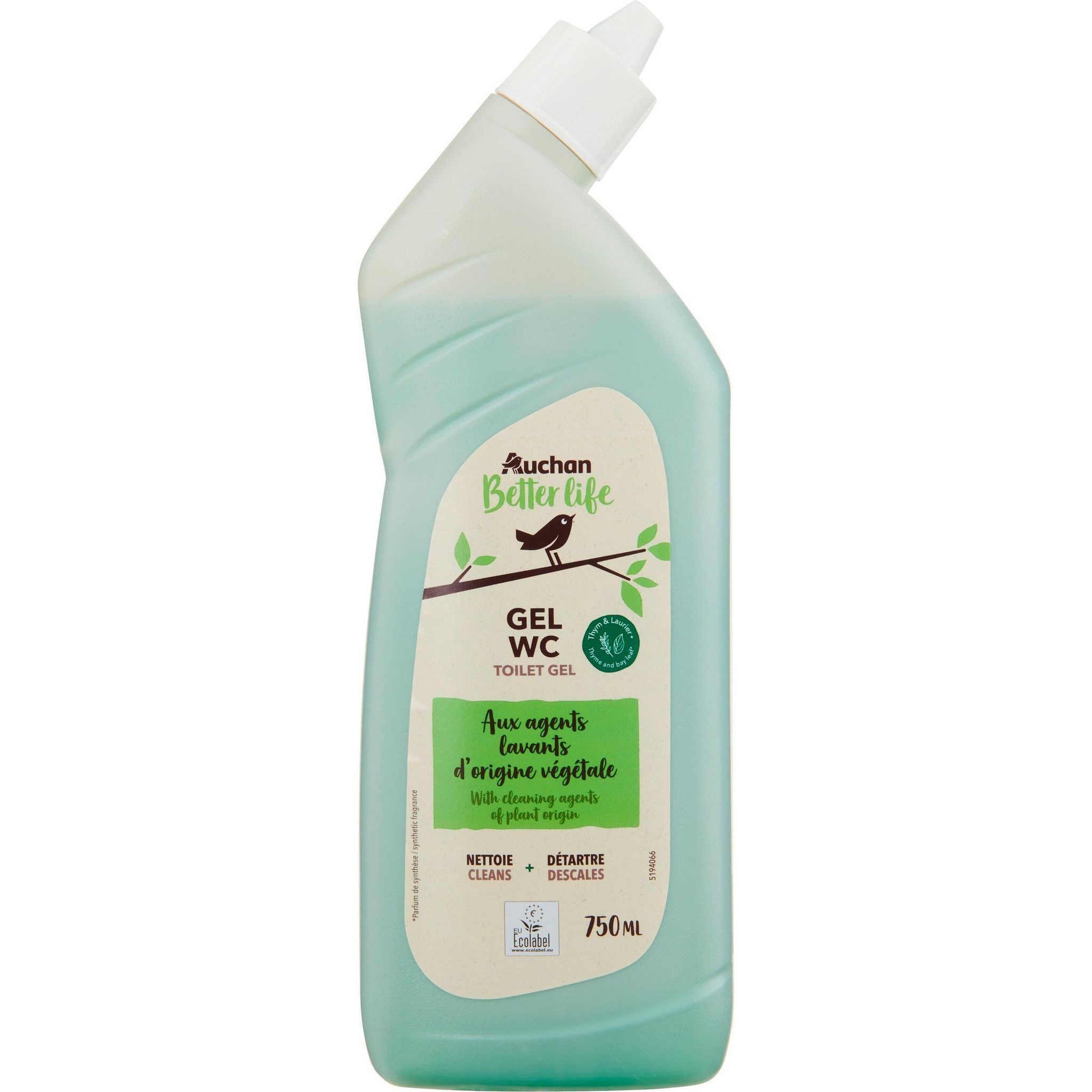 AUCHAN Auchan gel wc javel eucalyptus 750ml pas cher 