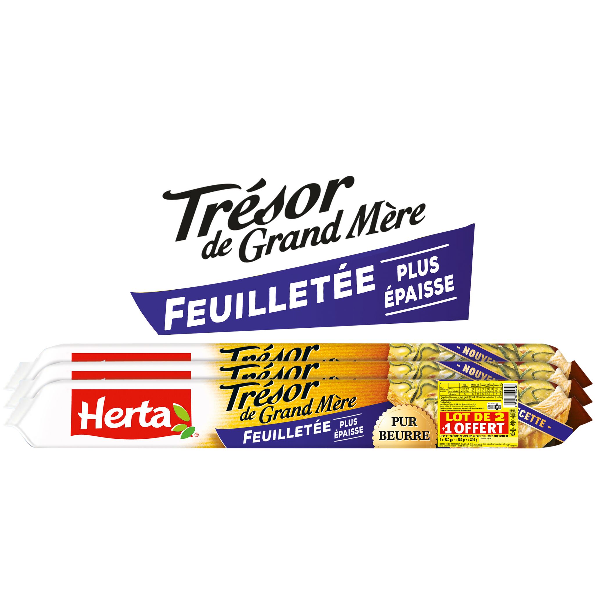 HERTA TRESOR DE GRAND MERE Pâte Feuilletée pur beurre 280g