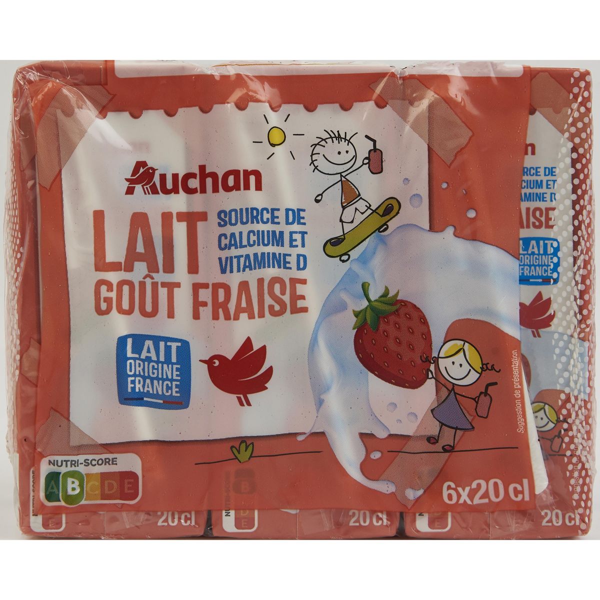 AUCHAN Lait de chèvre demi-écrémé UHT 6x1L pas cher 