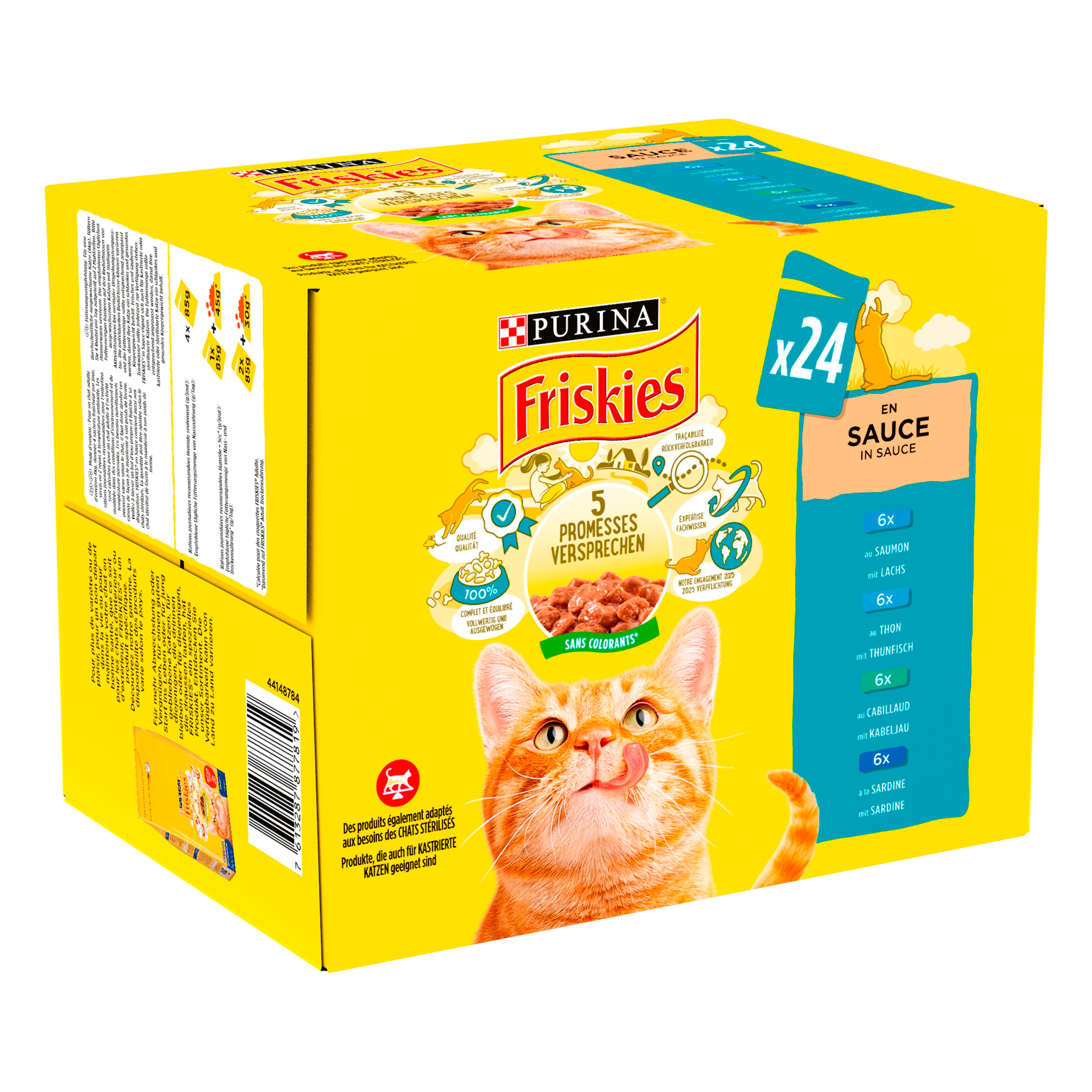 FRISKIES Sachets Fraîcheur - Aux viandes et poissons en sauce