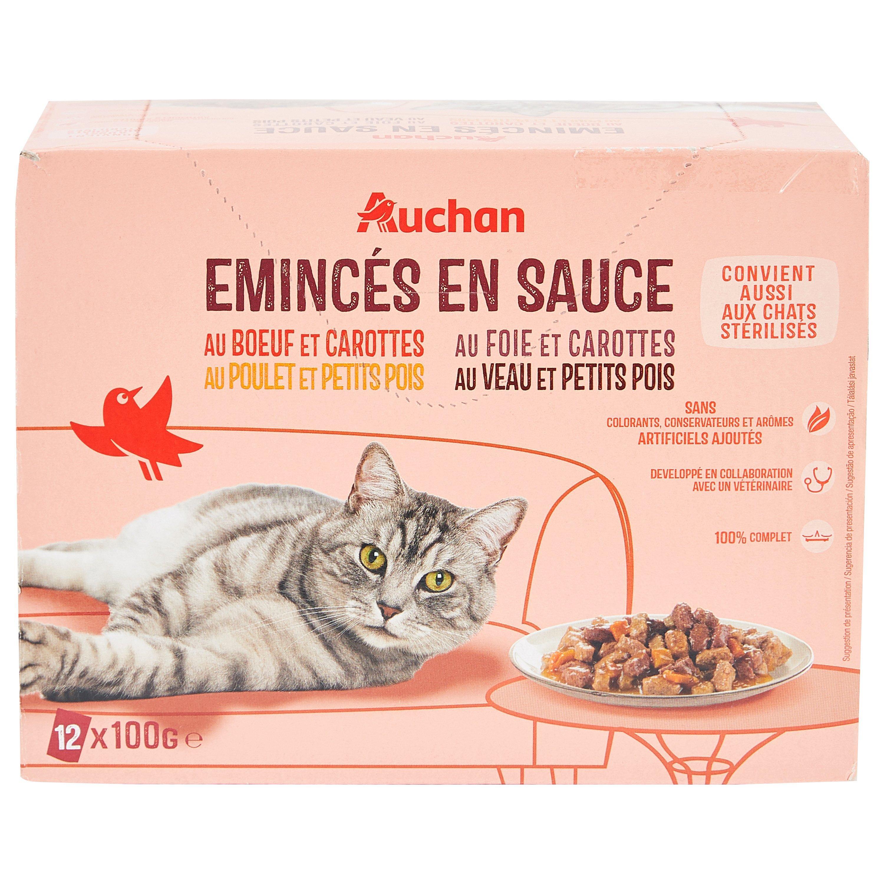 Émincés en sauce pour chats stérilisés 85g - Pet & Co