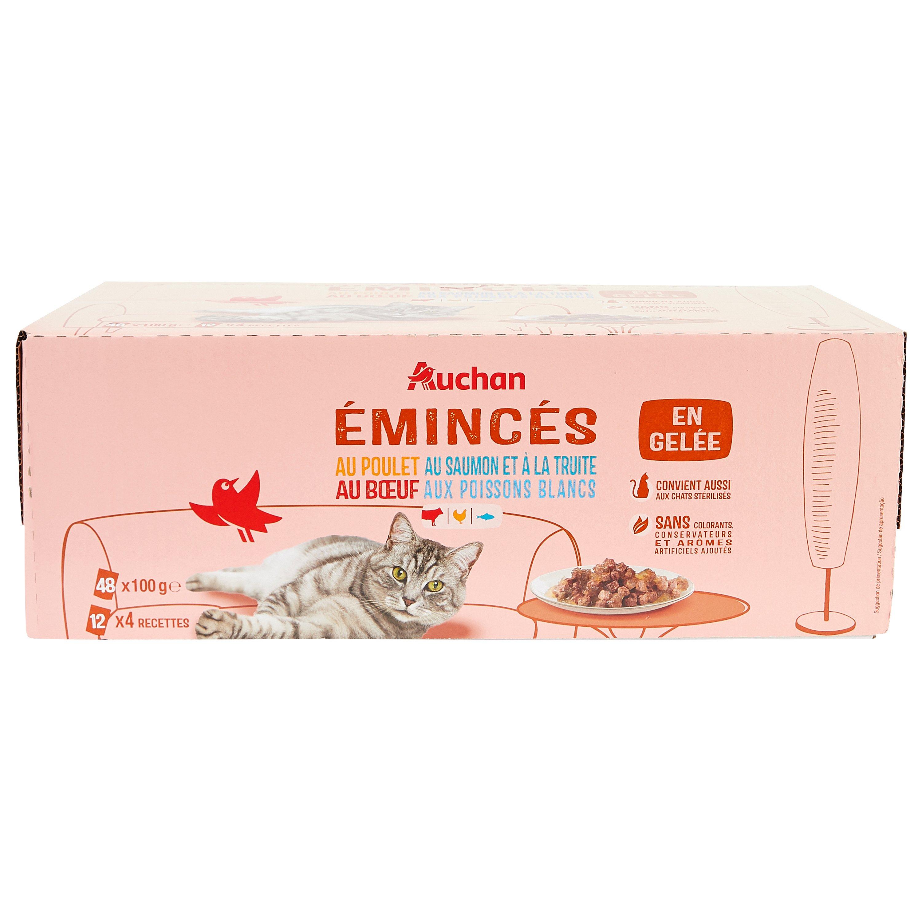 WHISKAS Sachets repas pâtée en gelée viandes poissons pour chat 48x85g pas  cher 