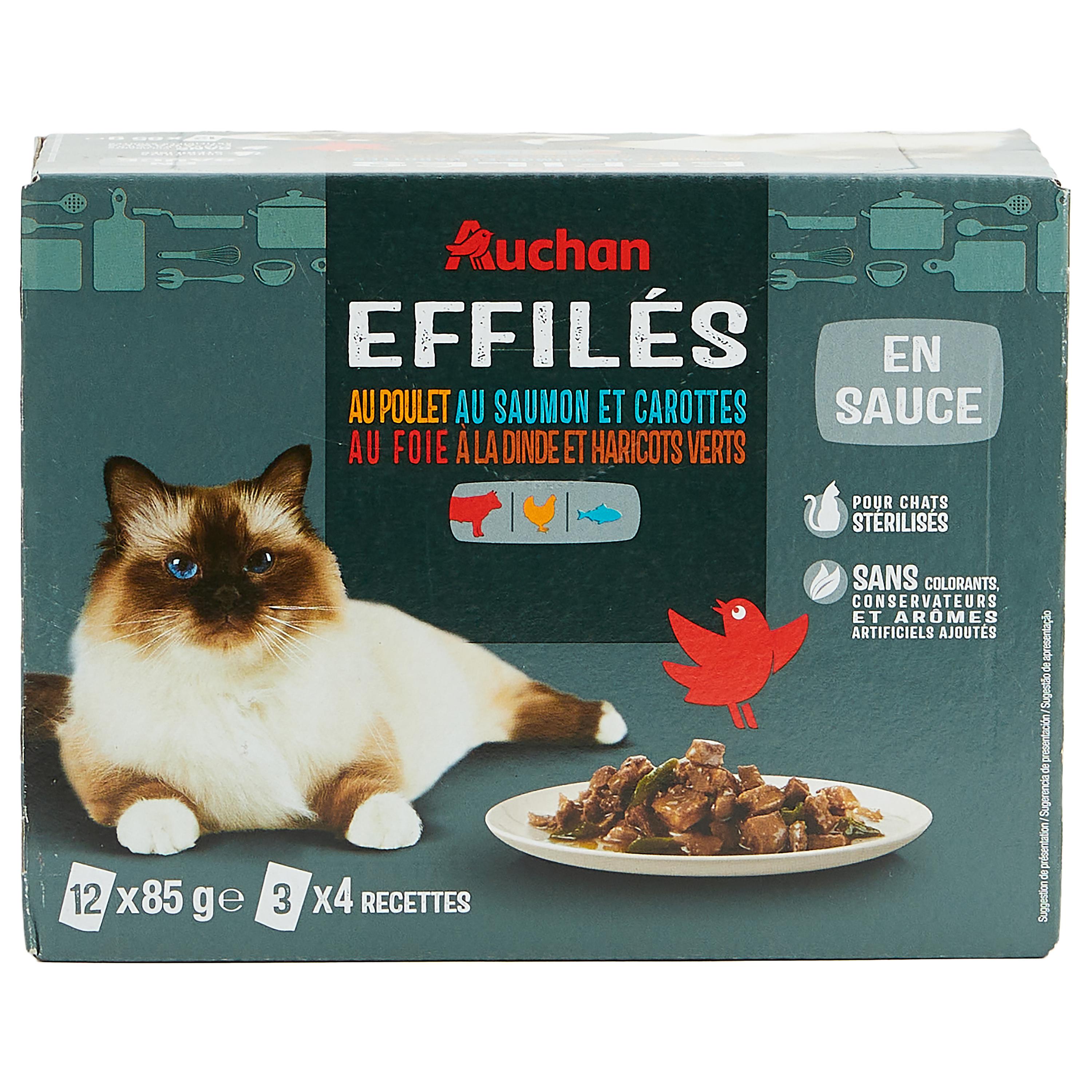 Effilés en sauce multivariétés - Pour chat stérilisé - 8x85g