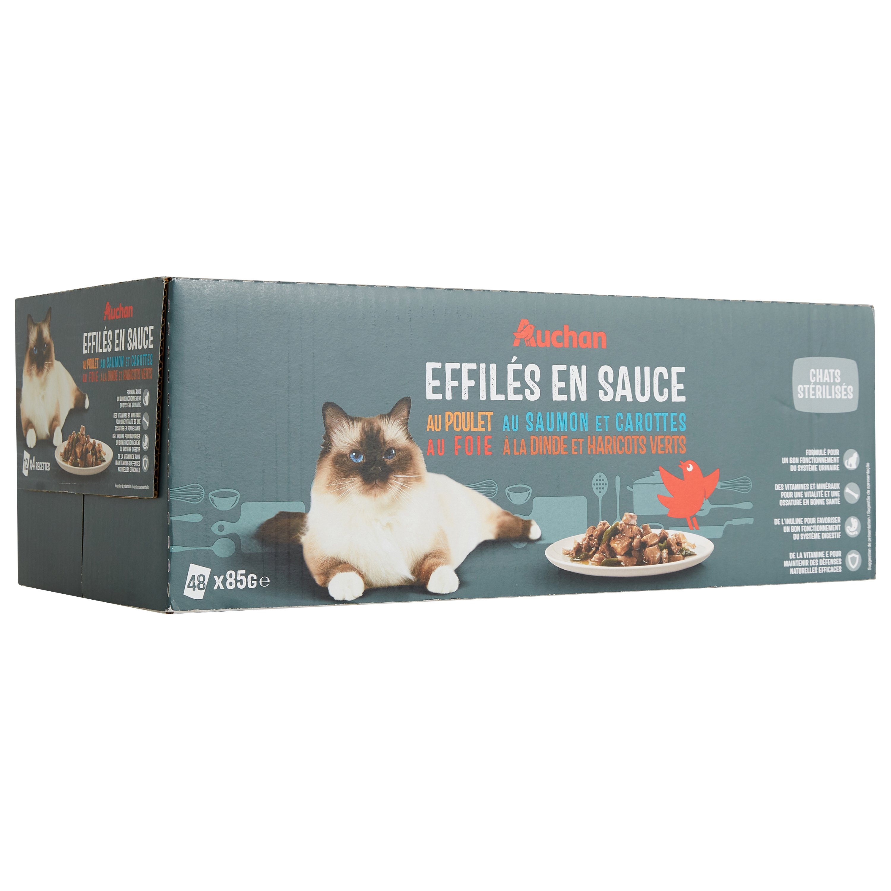 Effilés en sauce multivariétés - Pour chat stérilisé - 8x85g