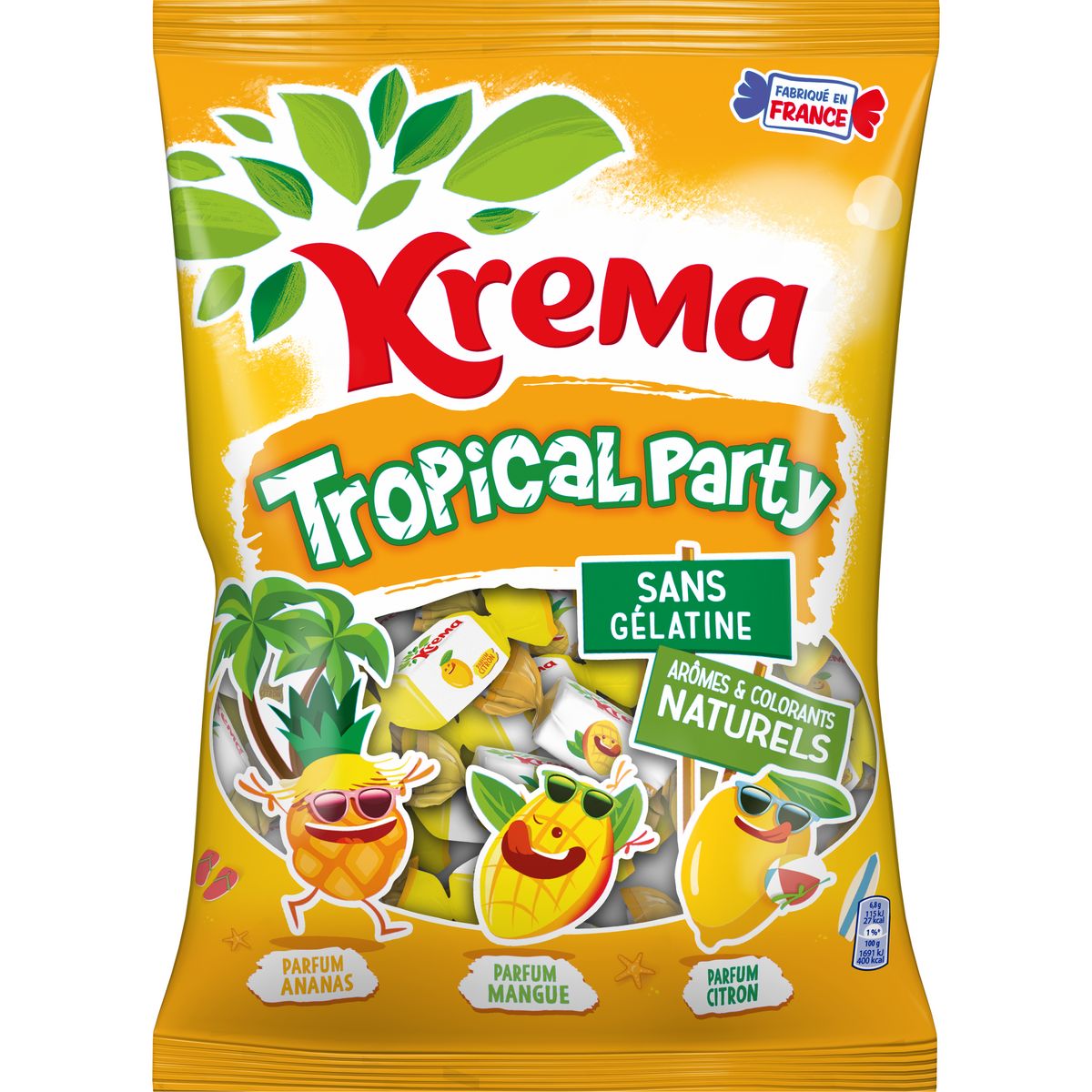 KREMA Tropical party assortiment de bonbons fruités 580g