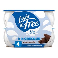 LIGHT&FREE Yaourt à la grecque stracciatella 4x110g