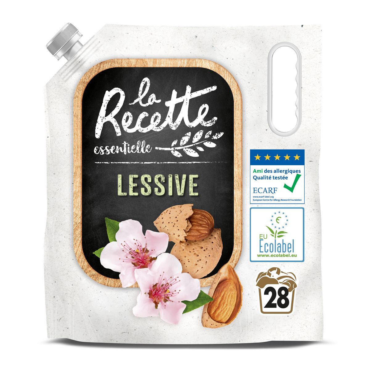 LA RECETTE Recharge lessive liquide écolabel lait d'amande douce