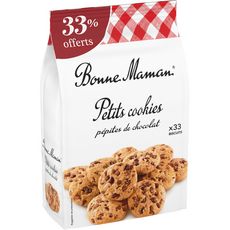 BONNE MAMAN Petits cookies aux pépites de chocolat 33 biscuits 375g dont 33% offert
