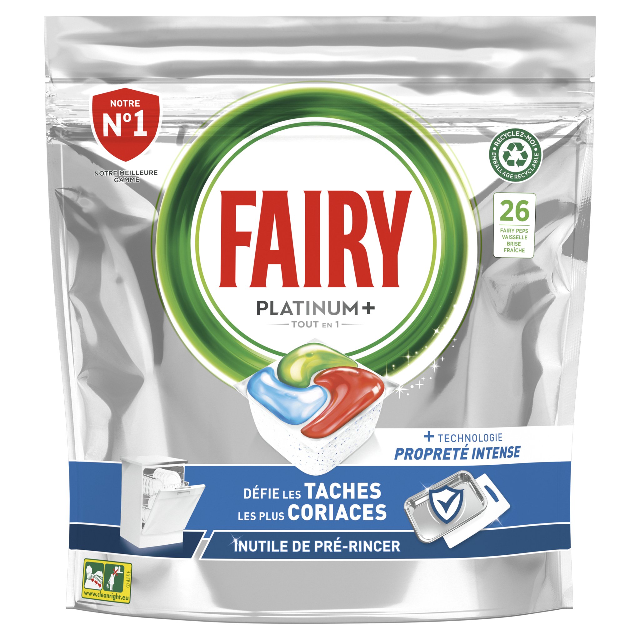 Fairy - Tablettes pour Lave-vaisselle Fairy All in 1 Platinum Frais (24  Unités) - Joints de porte - Rue du Commerce