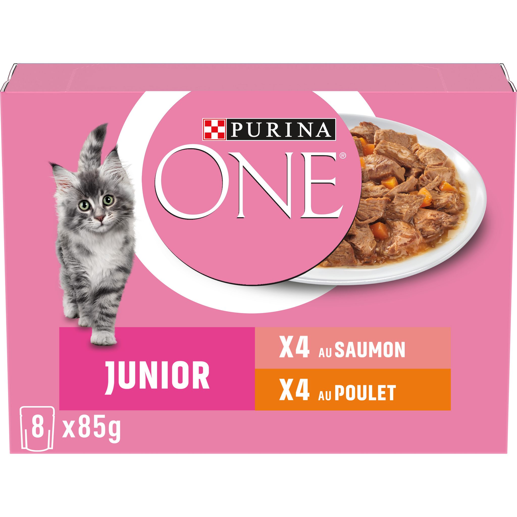 AUCHAN Junior assortiment sachets pâtée sauce viandes pour chaton 12x100g  pas cher 