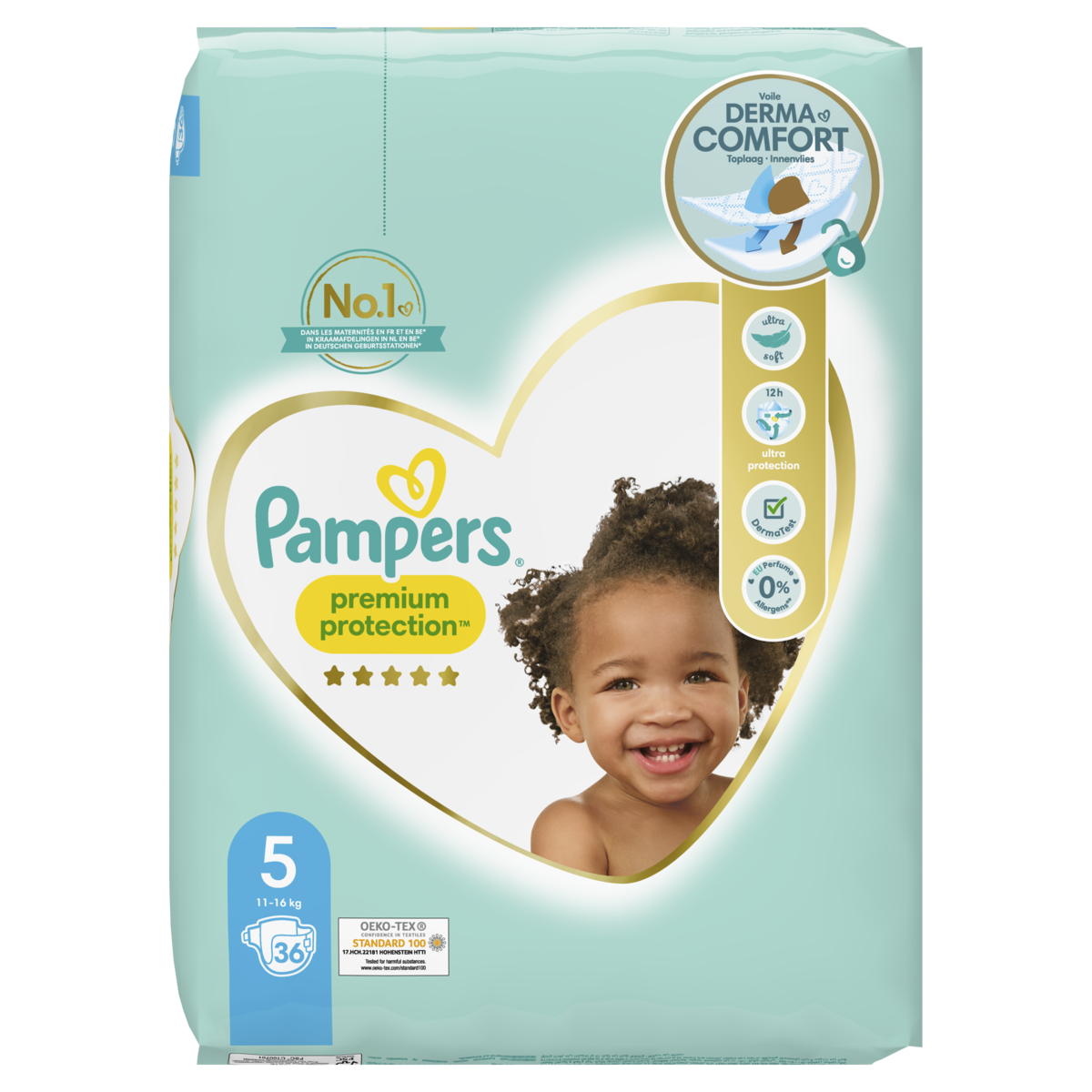 PAMPERS Premium Protection Couches-culottes taille 5 60 couches pas cher 