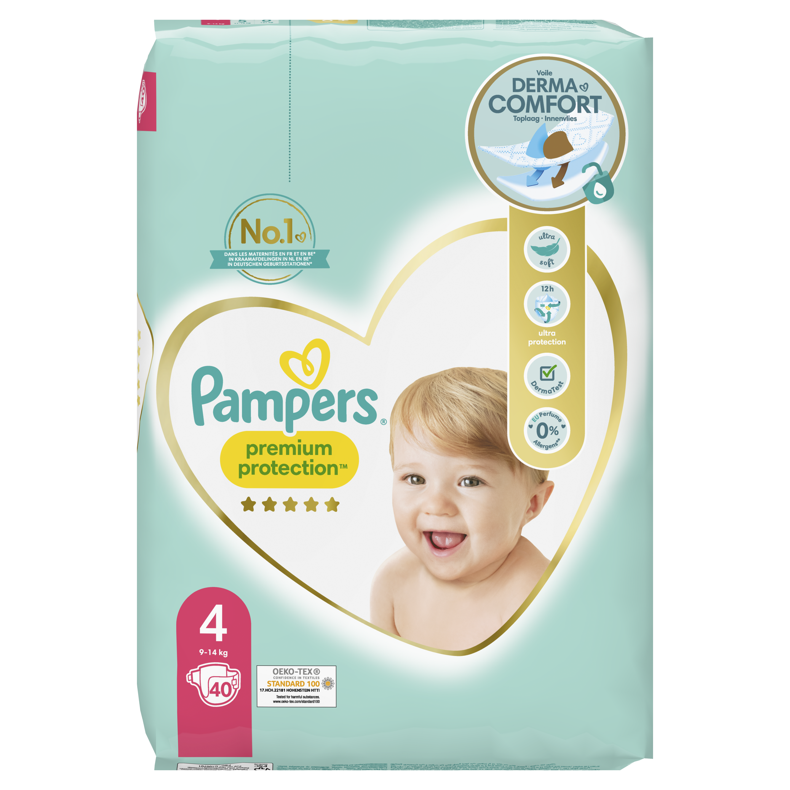 PAMPERS Premium protection Couches taille 4 (9-14kg) 40 couches