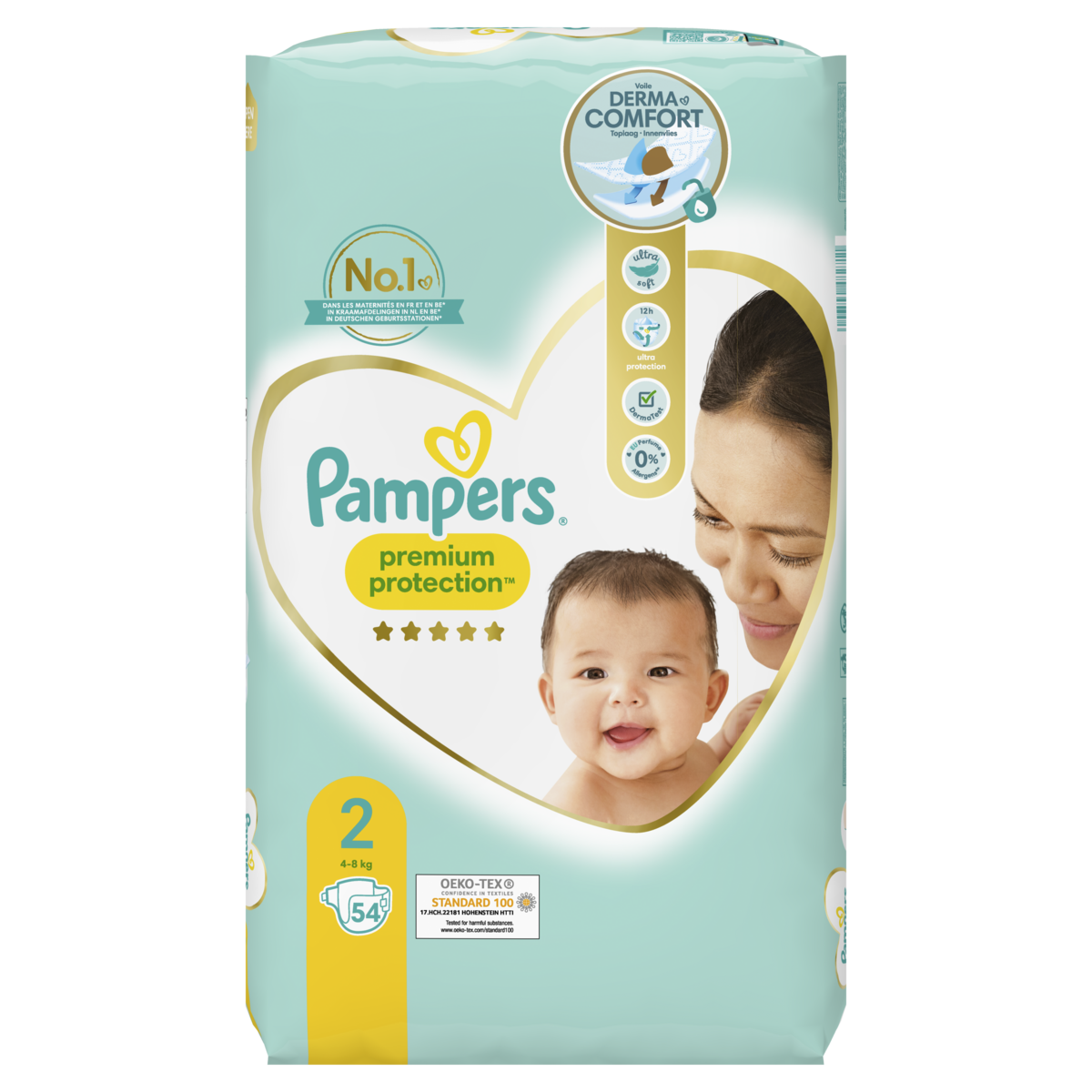 Couches premium protection T2 / 4-8 kg, Pampers (x 54)  La Belle Vie :  Courses en Ligne - Livraison à Domicile