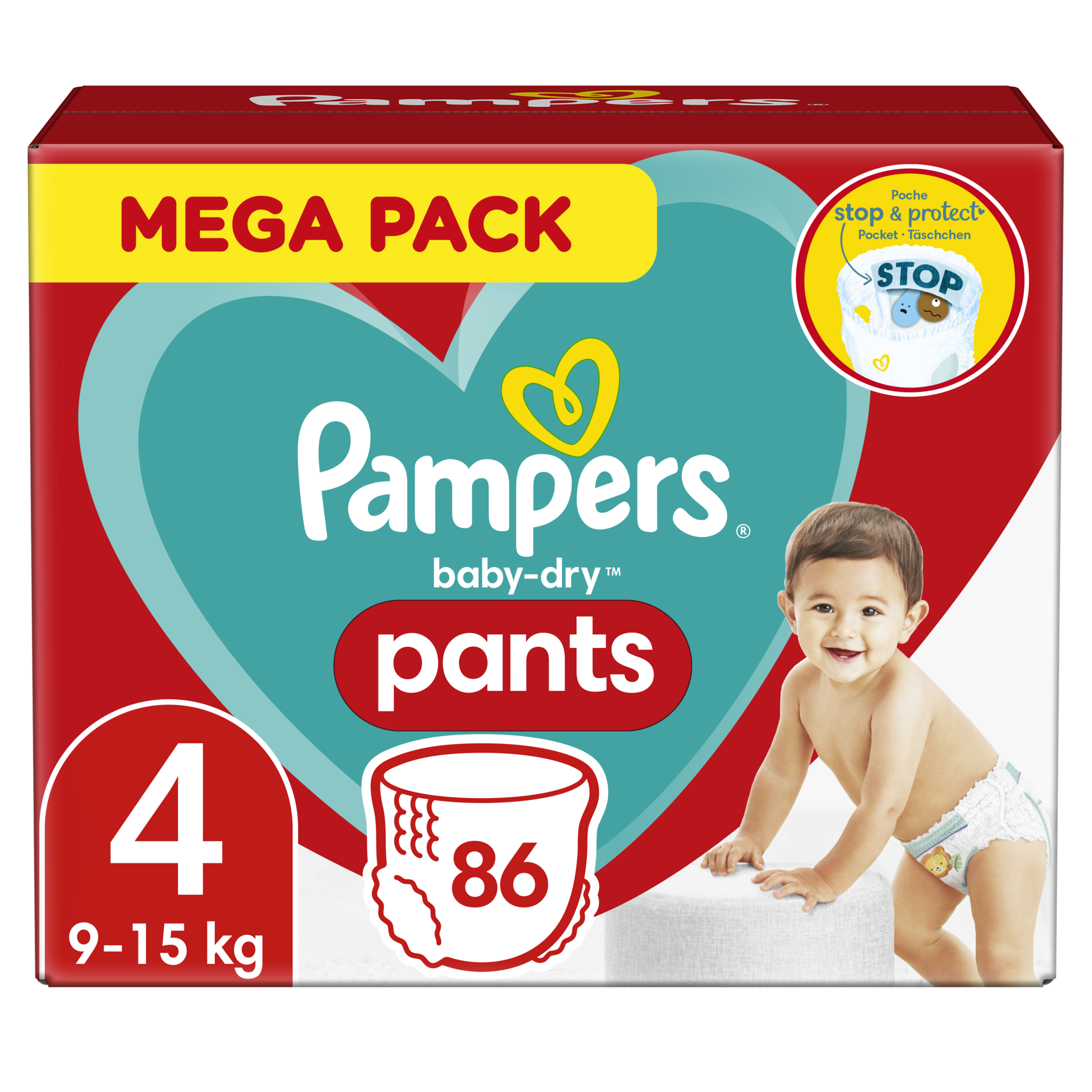 PAMPERS Pants baby-dry couche culotte taille 4 ( 9-15kg ) 86