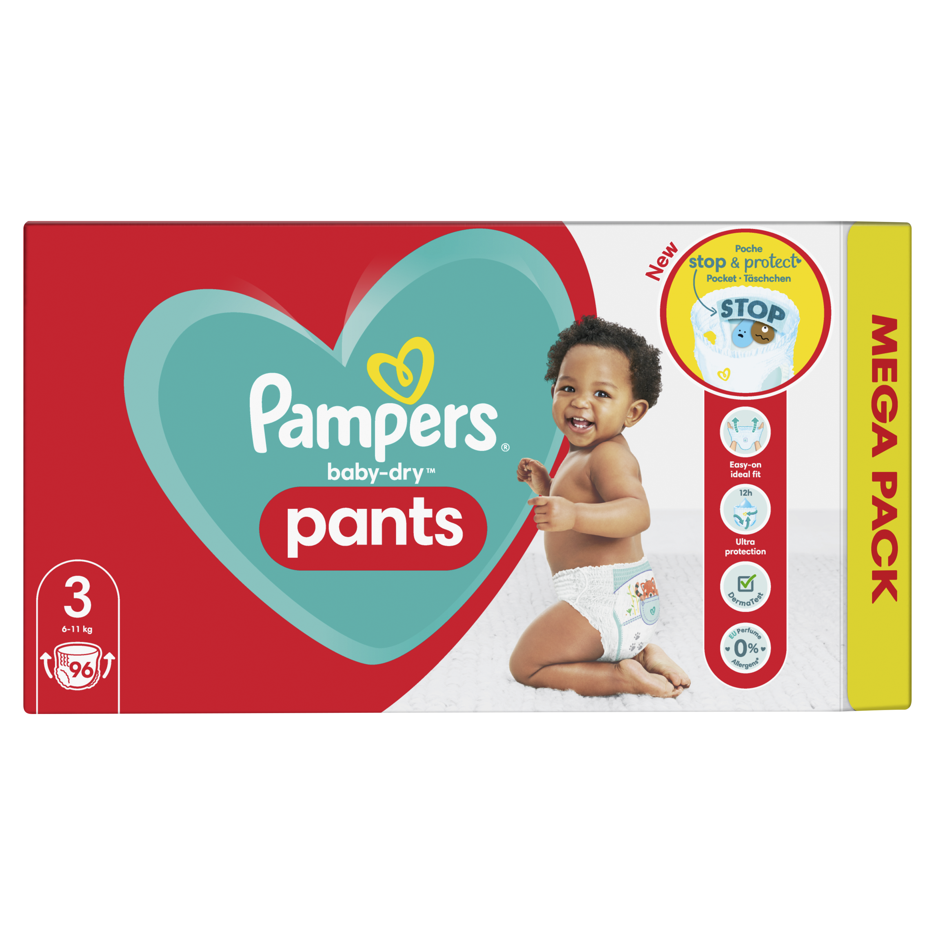 Couches Pampers baby-dry pants midi Taille 3 - 6/11 Kg