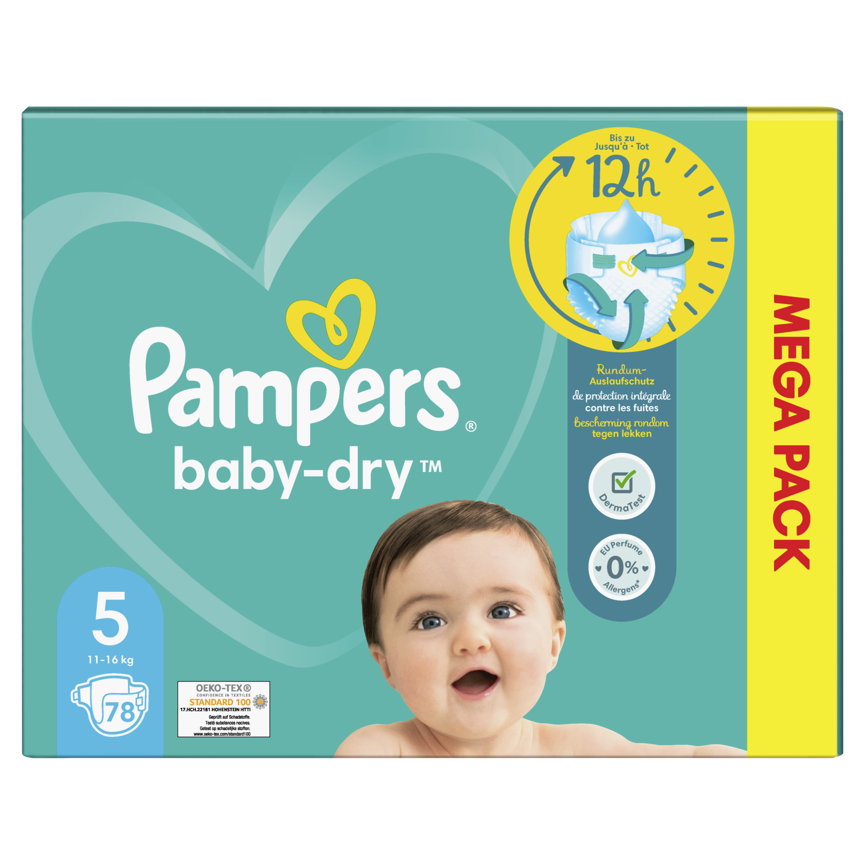 PAMPERS : Baby-Dry - Couches taille 5 (11-16 kg) - chronodrive