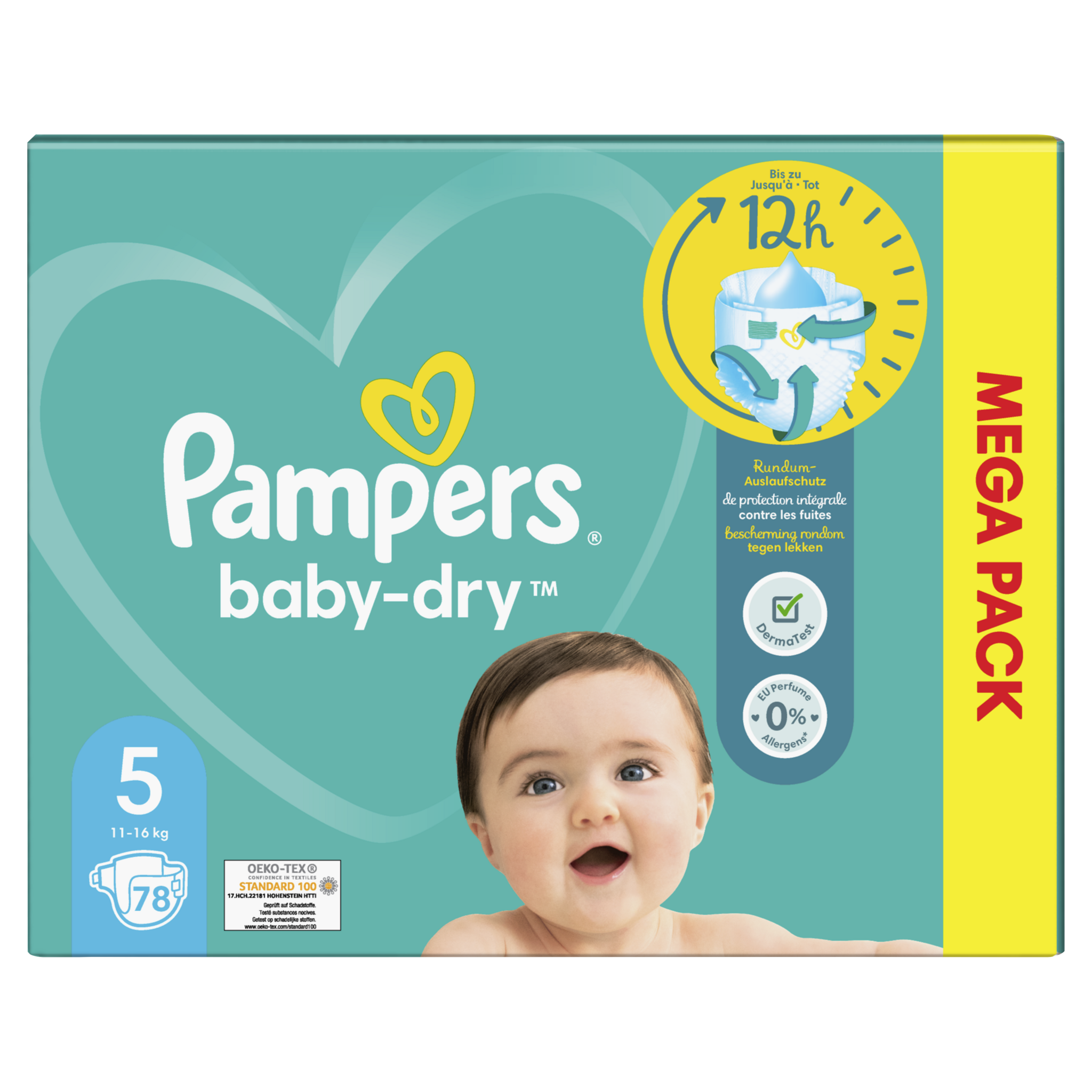 Couches Bébé Baby-Dry Taille 5 11kg-16kg PAMPERS