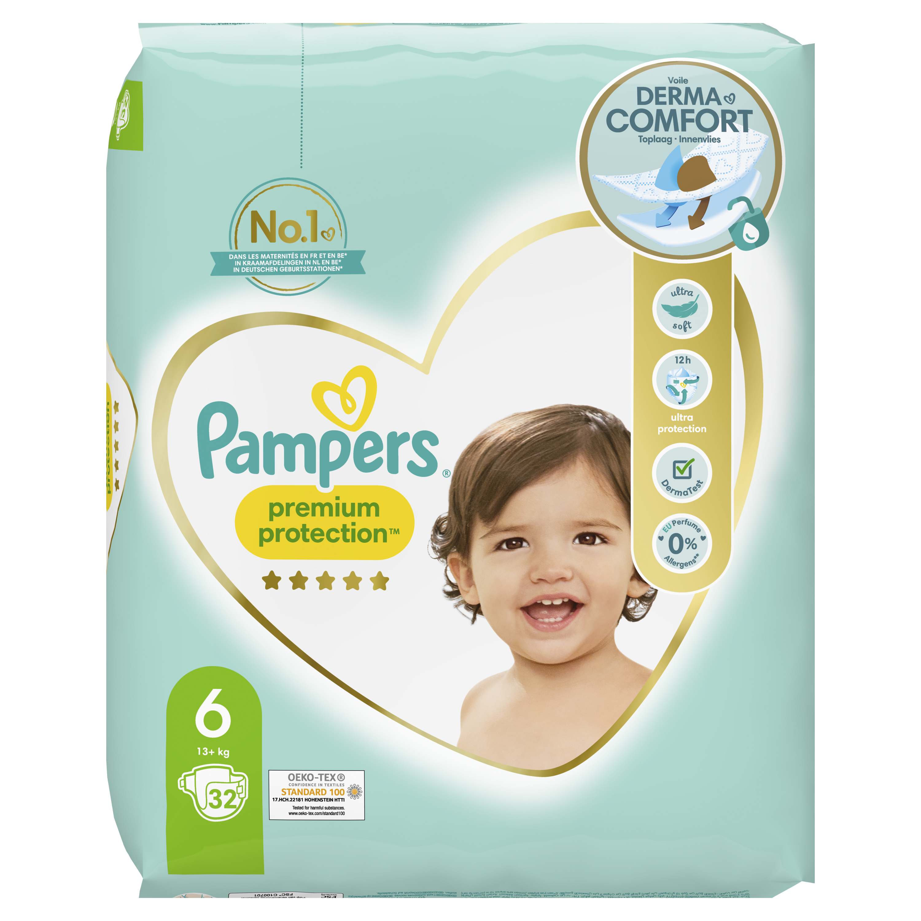 Pampers Couches Premium Protection taille 6 extra large 13 kg+