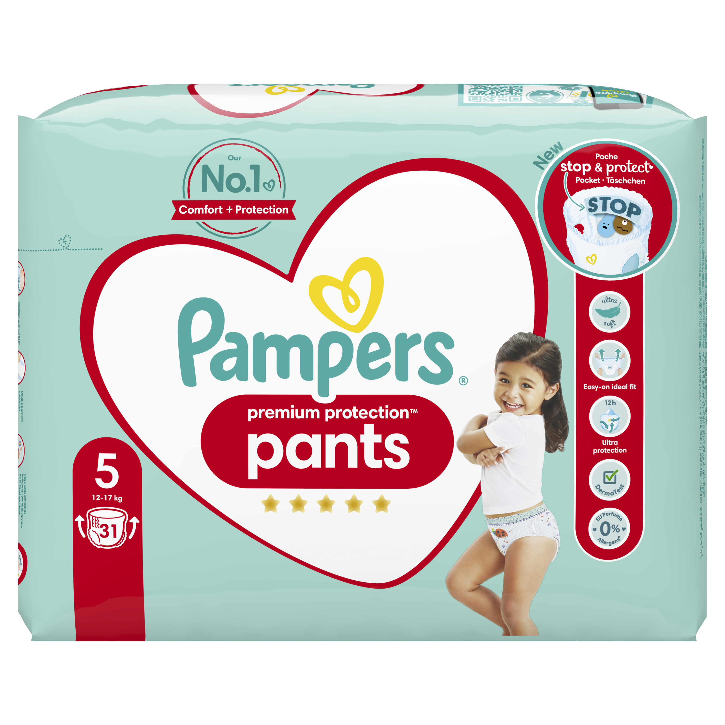 Couches-Culottes Premium Protection Taille 5 12Kg-17Kg PAMPERS : le paquet  de 87 couches à Prix Carrefour