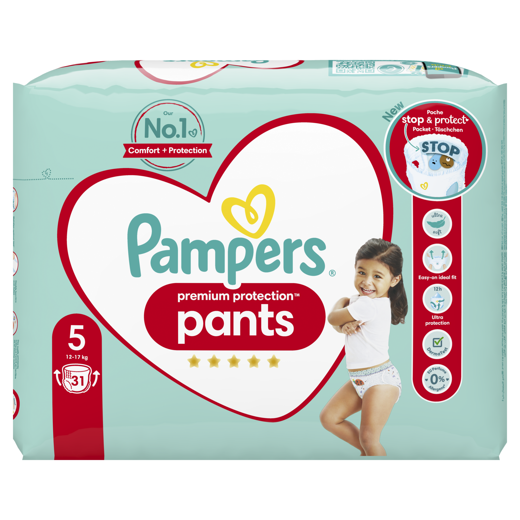 Pampers Couches Premium Protection Pants taille 5, Big Pack