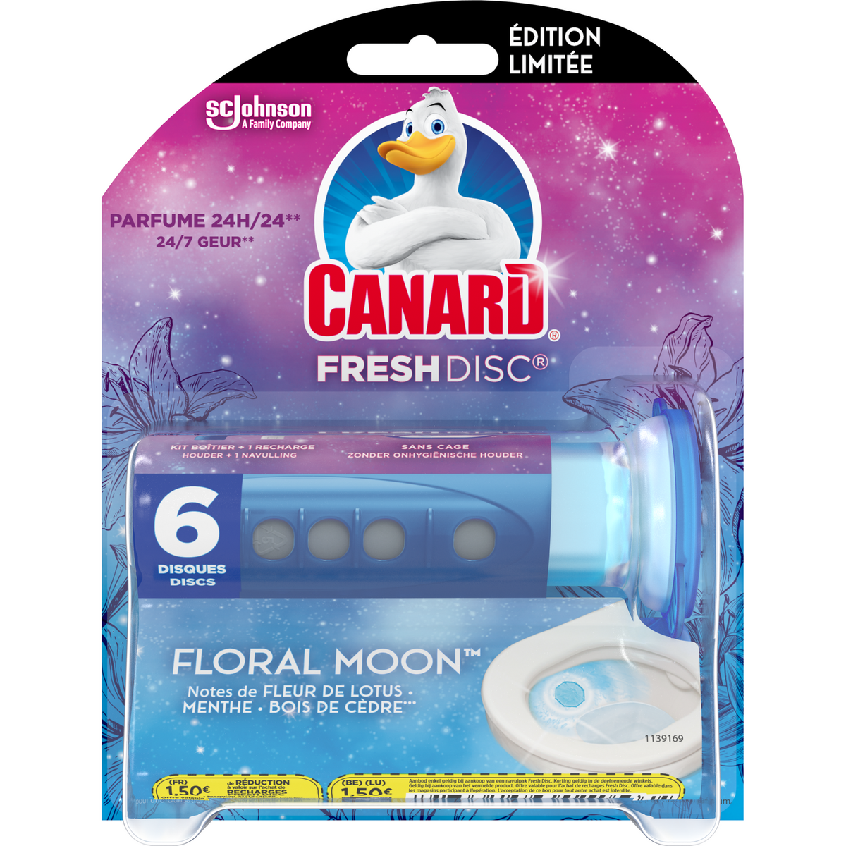 CANARD Fresh Disc disques WC fraîcheur floral moon 6 disques pas ...