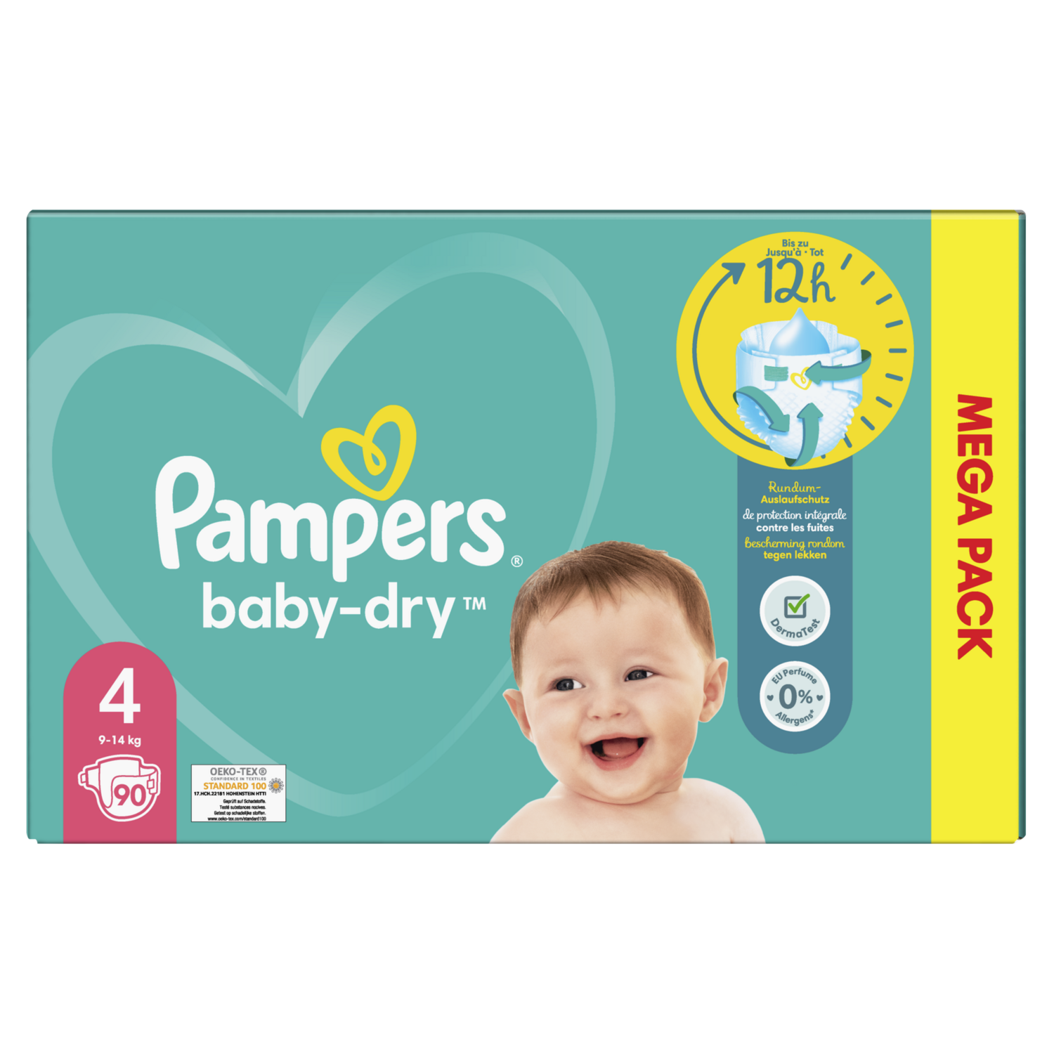 PAMPERS Baby-dry couches taille 4 (9 à 14kg) 88 couches pas cher