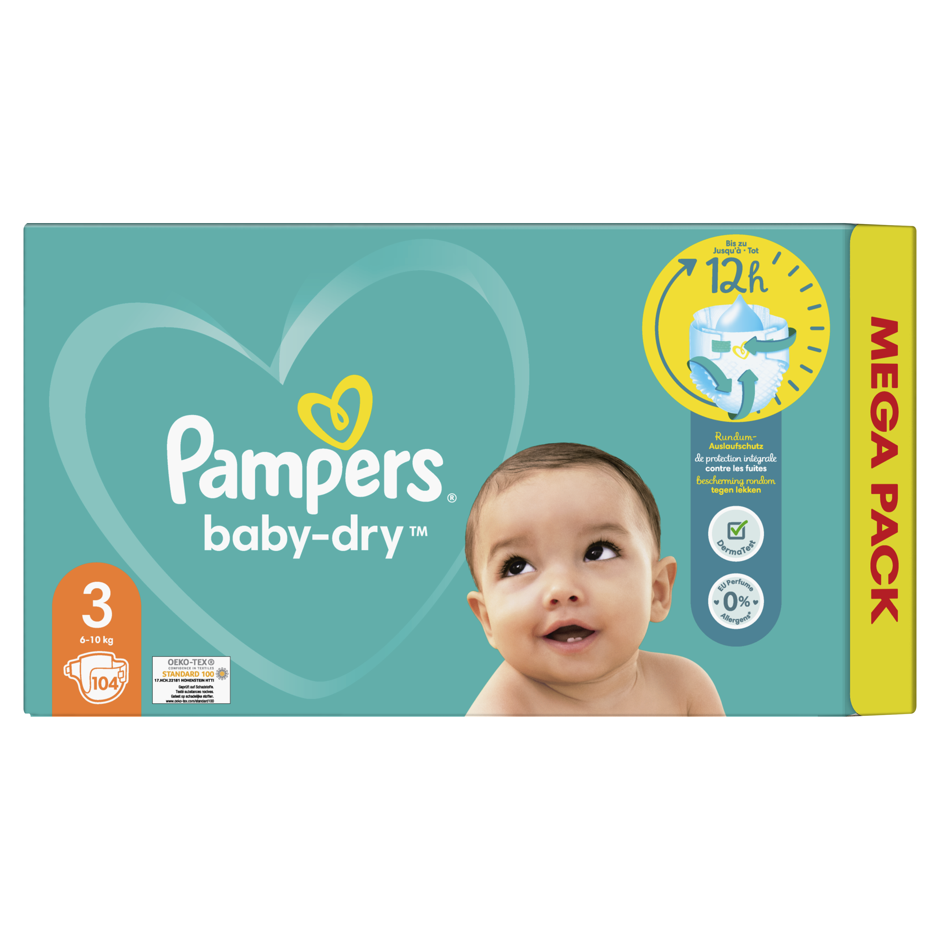 PAMPERS Premium protection Couches taille 3 (6-10kg) 104 couches pas cher 