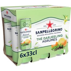 SAN PELLEGRINO Boissons pétillantes au thé darjeeling agrumes boîte 6x33cl
