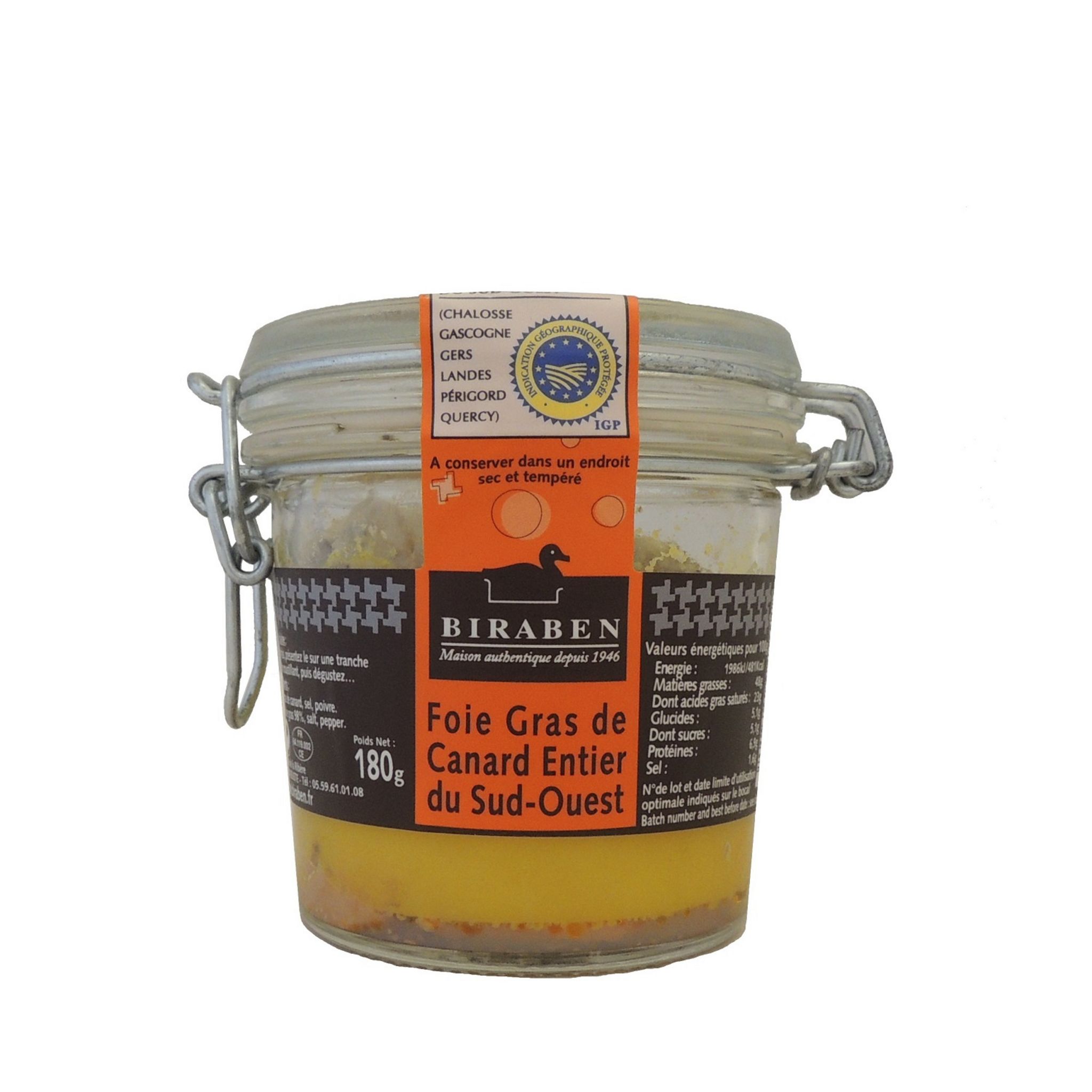 Foie gras de canard entier - IGP Gers - Bocal 125g - Vente en ligne