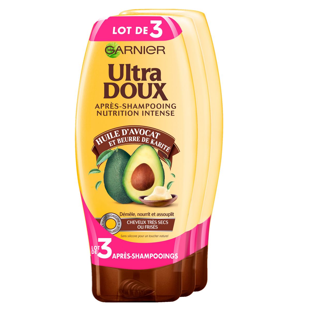 Shampoing Huile d'avocat & Beurre de karité - Cheveux très secs ou frisés -  250ml ULTRA DOUX