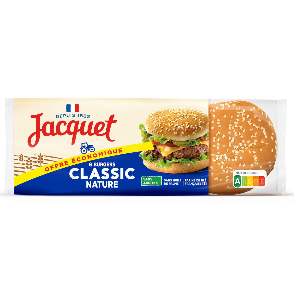 JACQUET Burgers classique nature sans additifs 6 burgers 350g