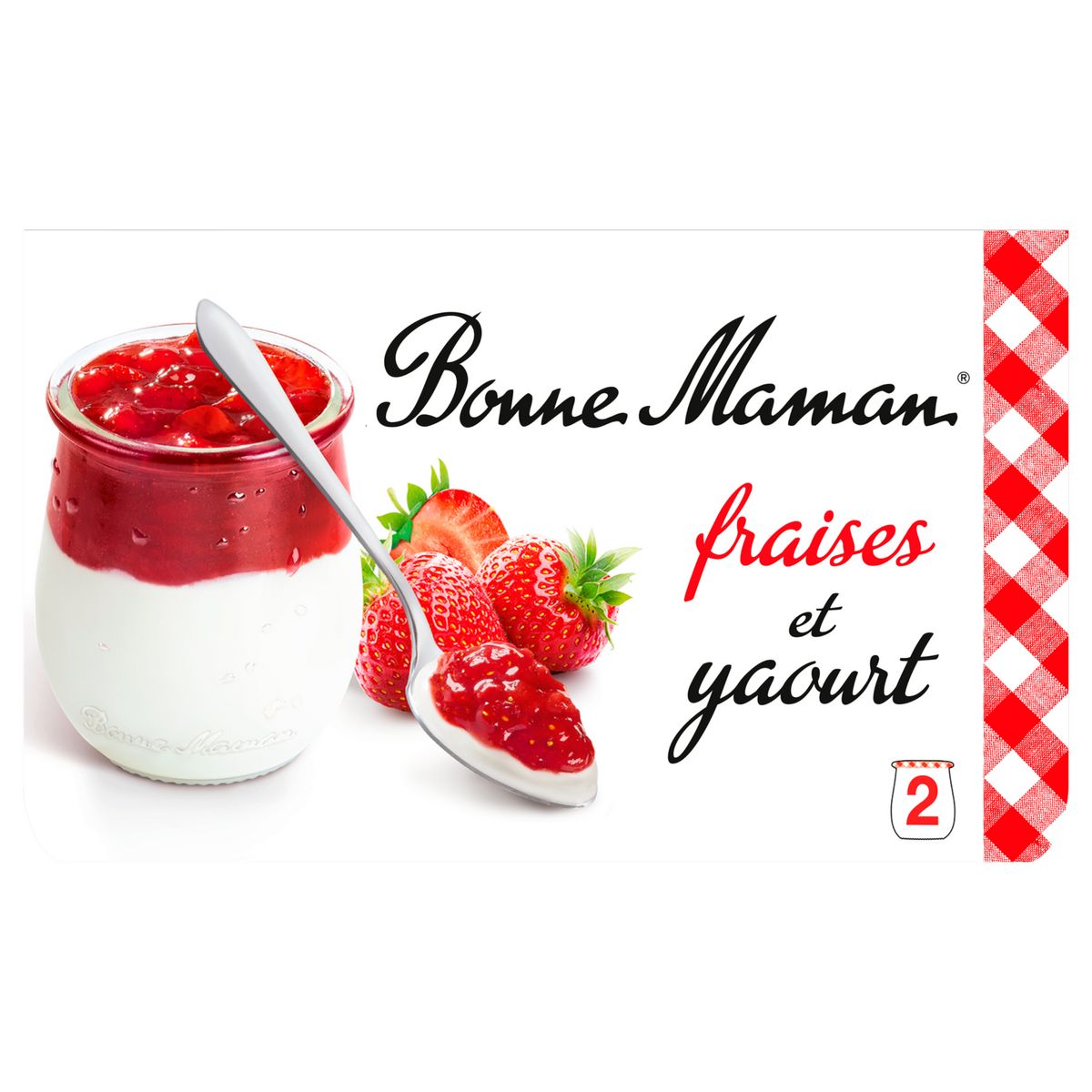 BONNE MAMAN Yaourt aux fruits fraises et yaourt 2x125g