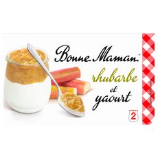 BONNE MAMAN Yaourt aux fruits rhubarbe et yaourt 2x125g