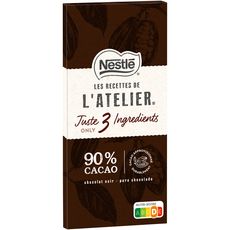 NESTLE Les recettes de l'Atelier tablette de chocolat noir 90% cacao 80g